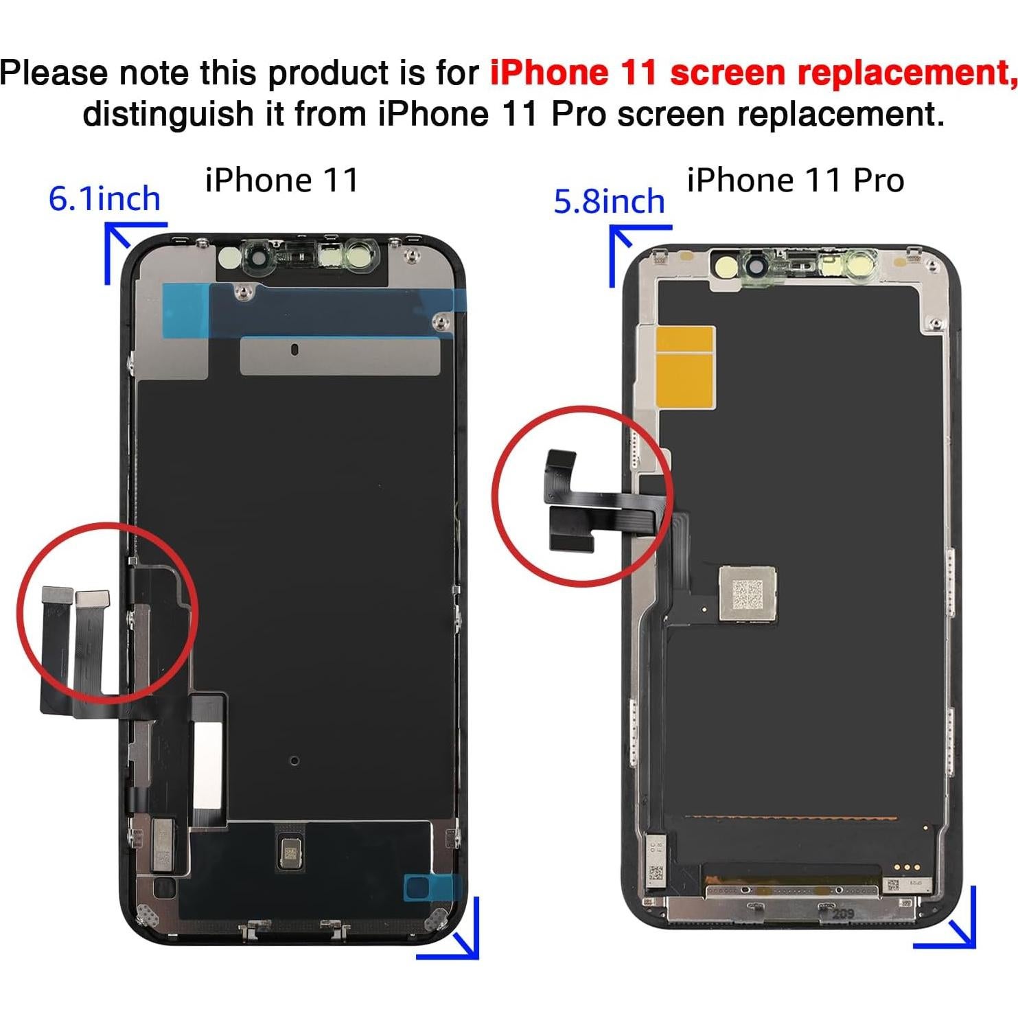 Pantalla LCD COF para iPhone 11 Yodoit 6.1" Reemplazo Completo