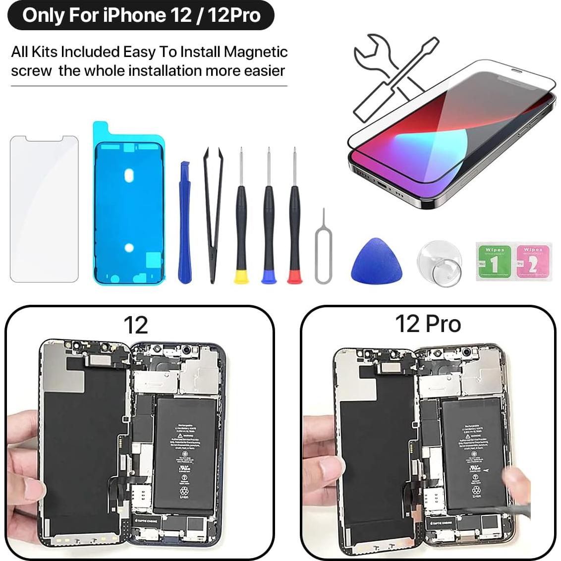 Reemplazo Pantalla HD iPhone 12/12 PRO 6.1" con Herramientas