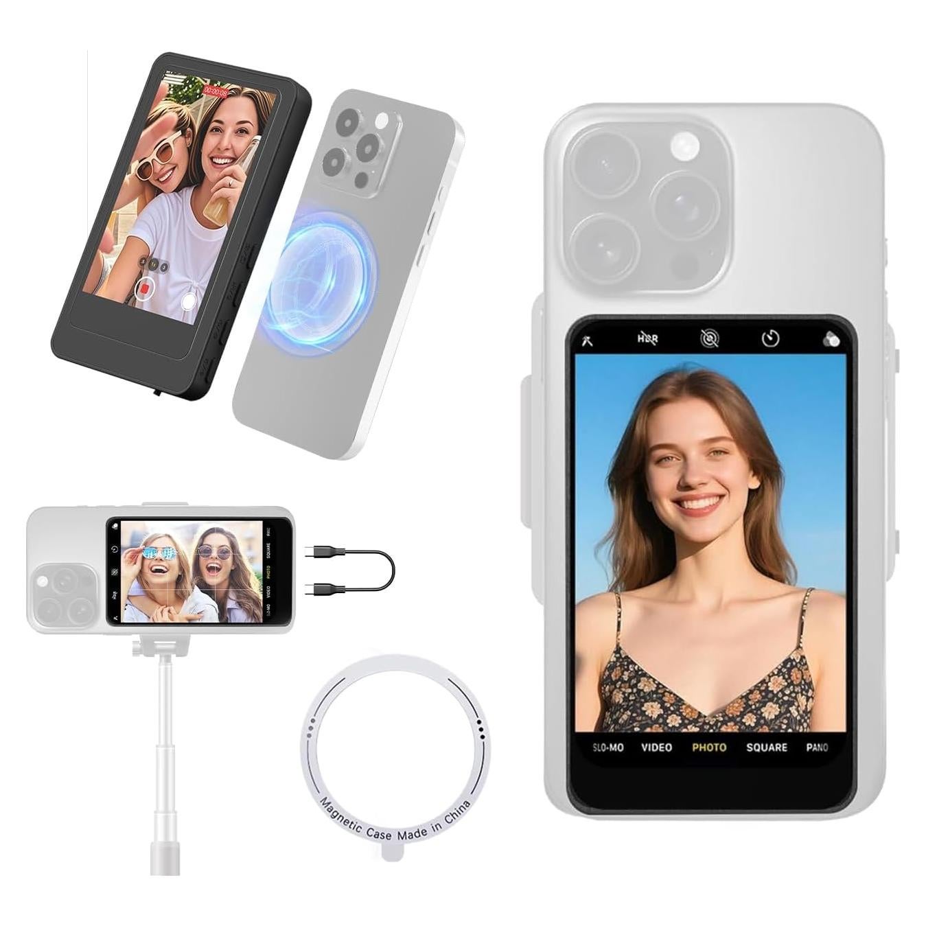 Monitor Selfie Inalámbrico SYNCO M4 4K HD 15.24m para iPhone/Android