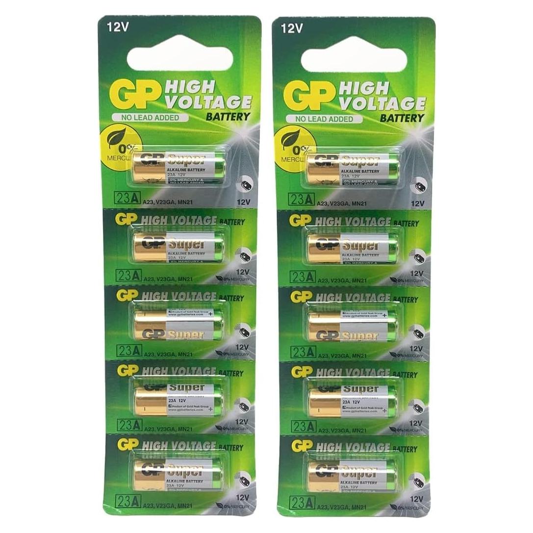 Baterías Alcalinas GP 23A 12V - Paquete de 10 Unidades