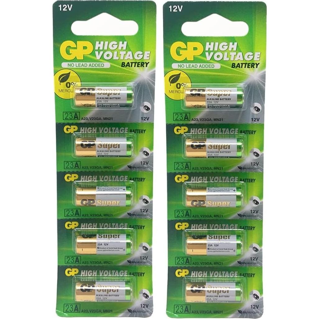 Baterías Alcalinas GP 23A 12V - Paquete de 10 Unidades