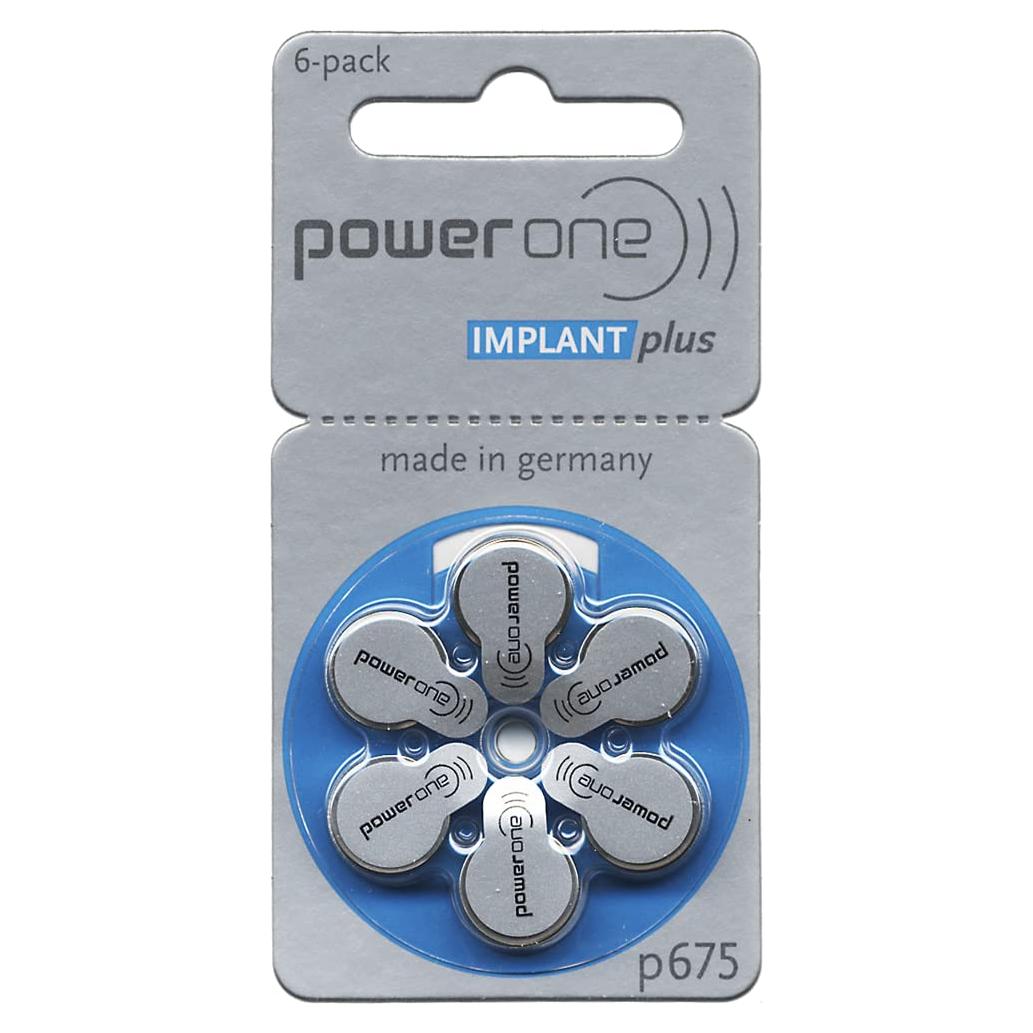 Baterías para Implantes Cocleares Power One 675 - 300 Unidades