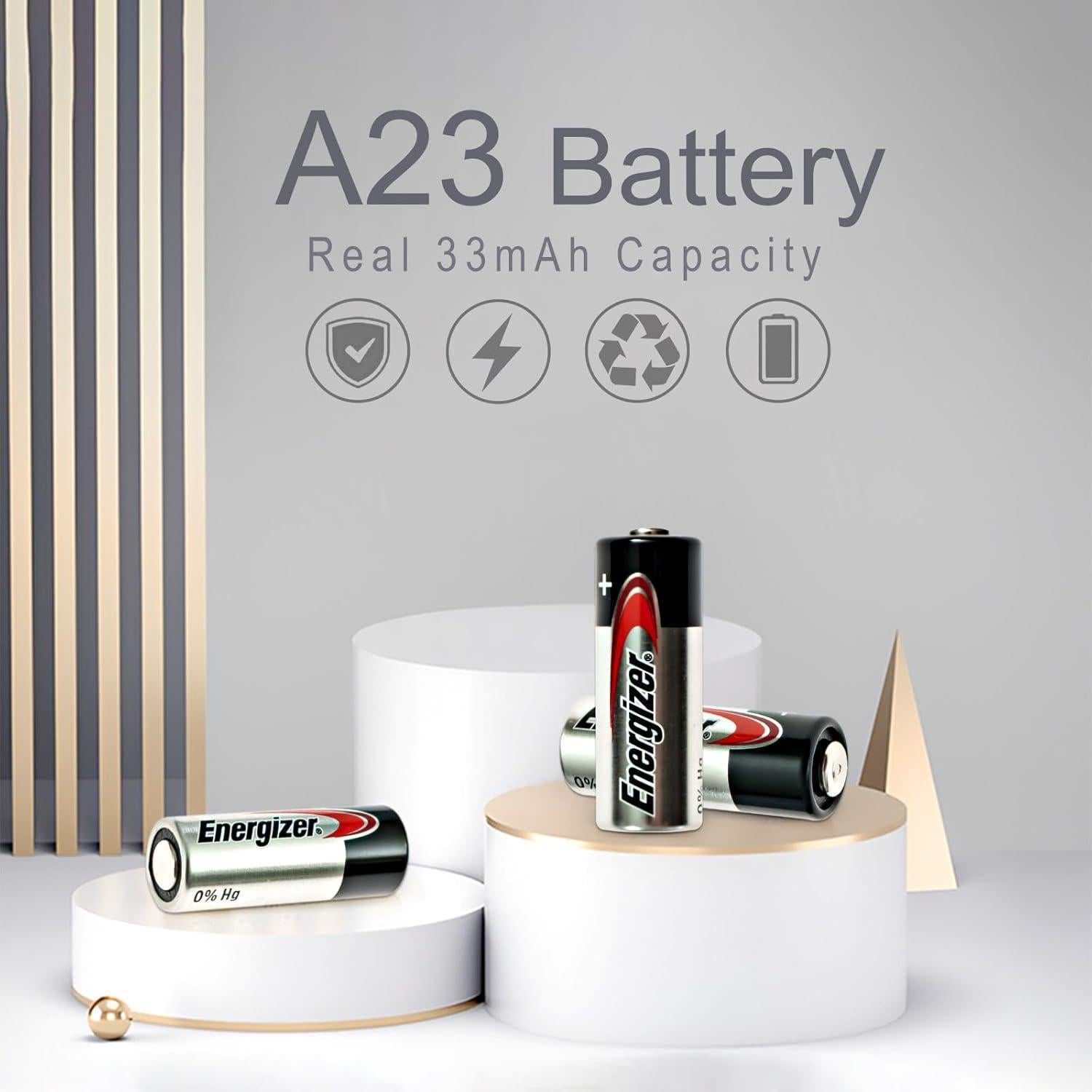 Baterías Alcalinas A23 Synergy Digital 12V 33 mAh Paquete 2