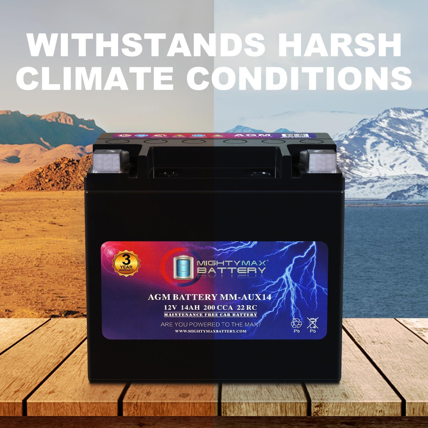 Batería AGM Mighty Max MM-AUX14 12V 14Ah para Chrysler Pacifica