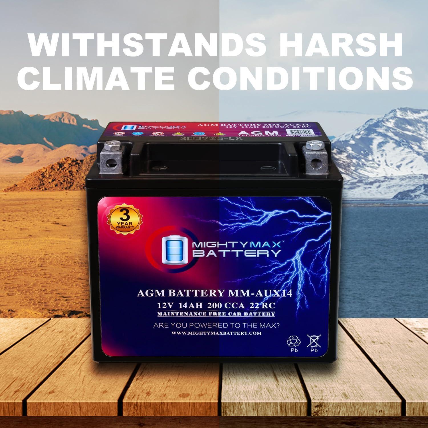 Batería AGM Mighty Max MM-AUX14 12V 14Ah para Chrysler Pacifica