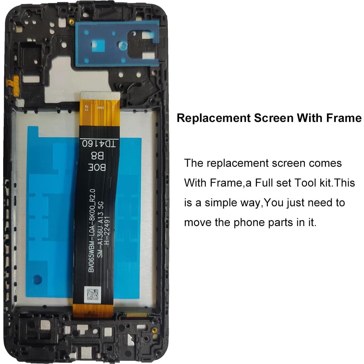 Reemplazo Pantalla Samsung Galaxy A13 5G LCD 6.5" con Marco