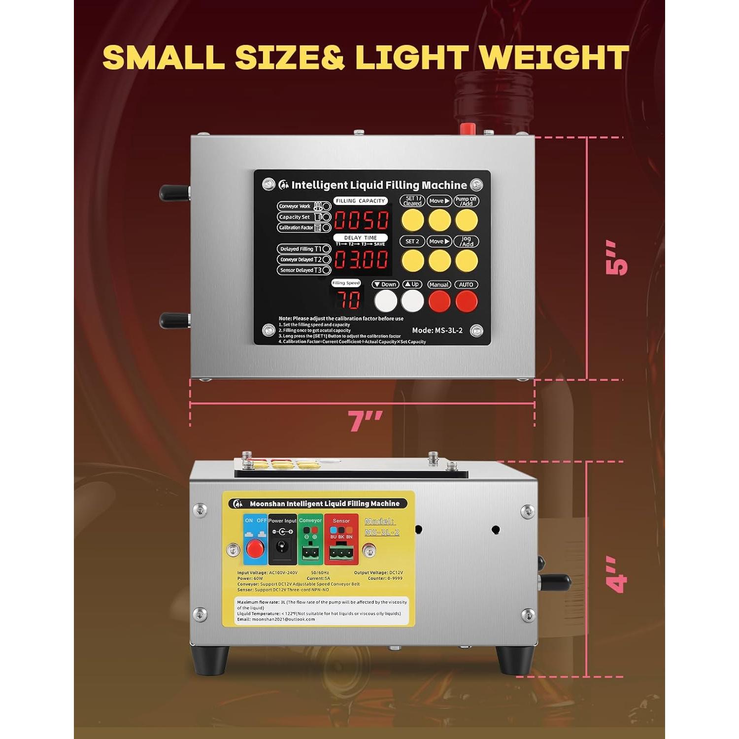 Máquina de Llenado de Líquidos Moonshan MS-3L-2 1-3 L