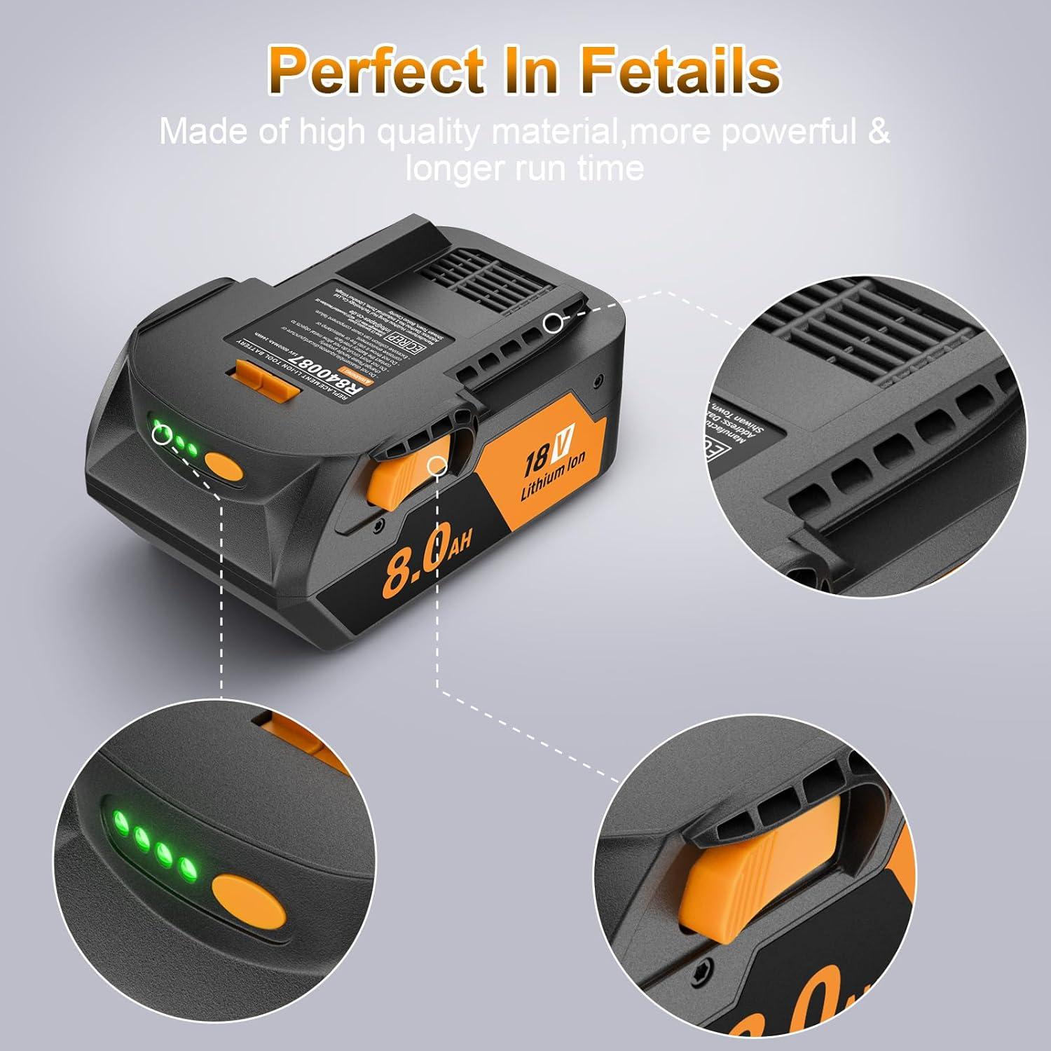 Batería de Litio-Ion 18V 8000mAh Ridgid + Cargador R840087