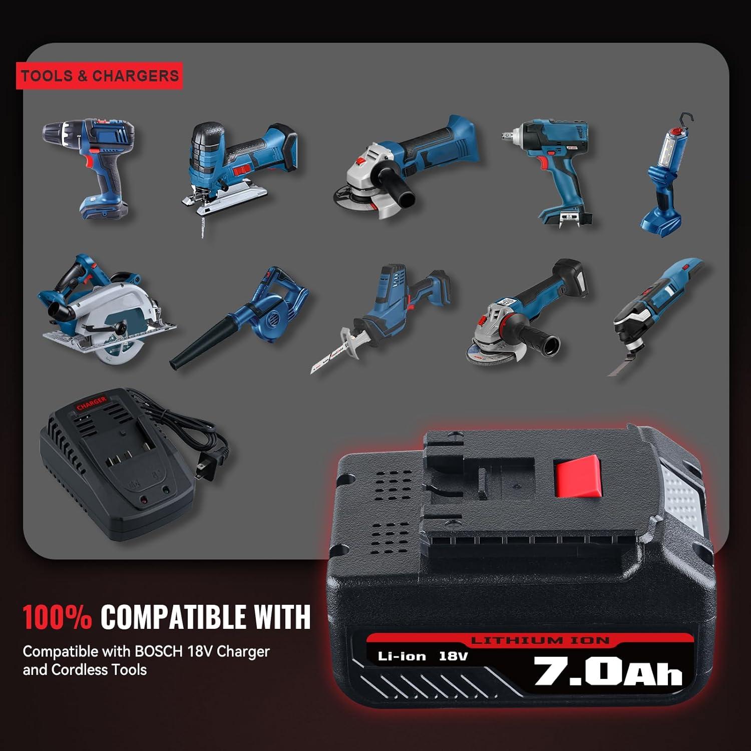 2 Baterías de Litio 7.0Ah 18V Bosch BAT609 BAT618 DASNITE