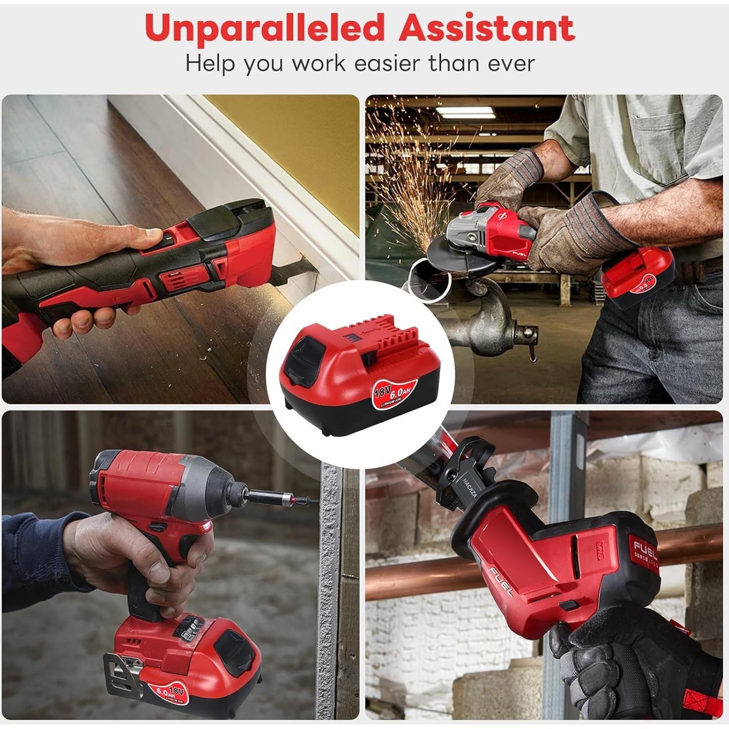 Paquete de 2 Baterías de Litio-ion 18V 6.0Ah Vpment para Milwaukee