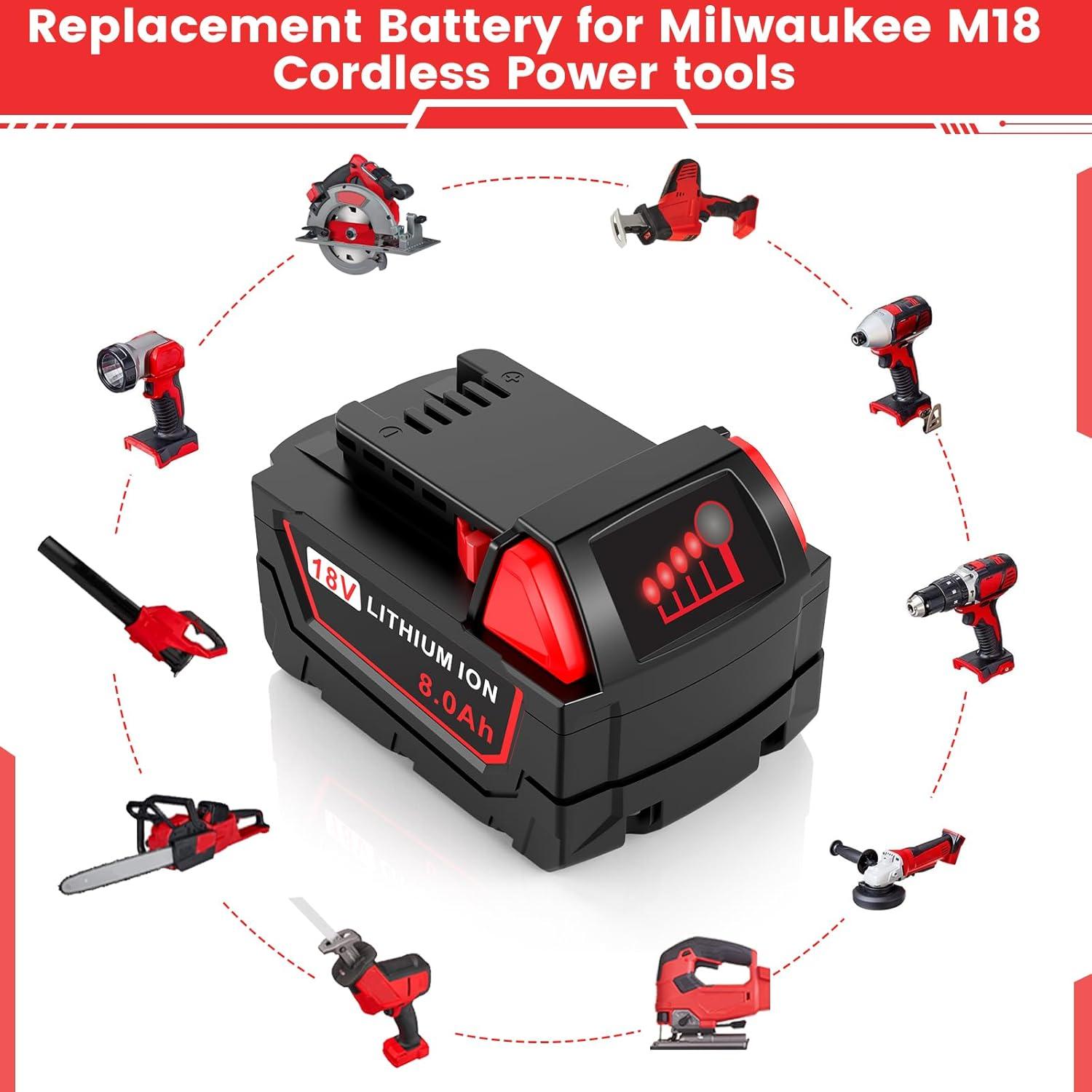 Batería de Reemplazo 18V 8.0Ah Milwaukee MK18 - 2 Pack