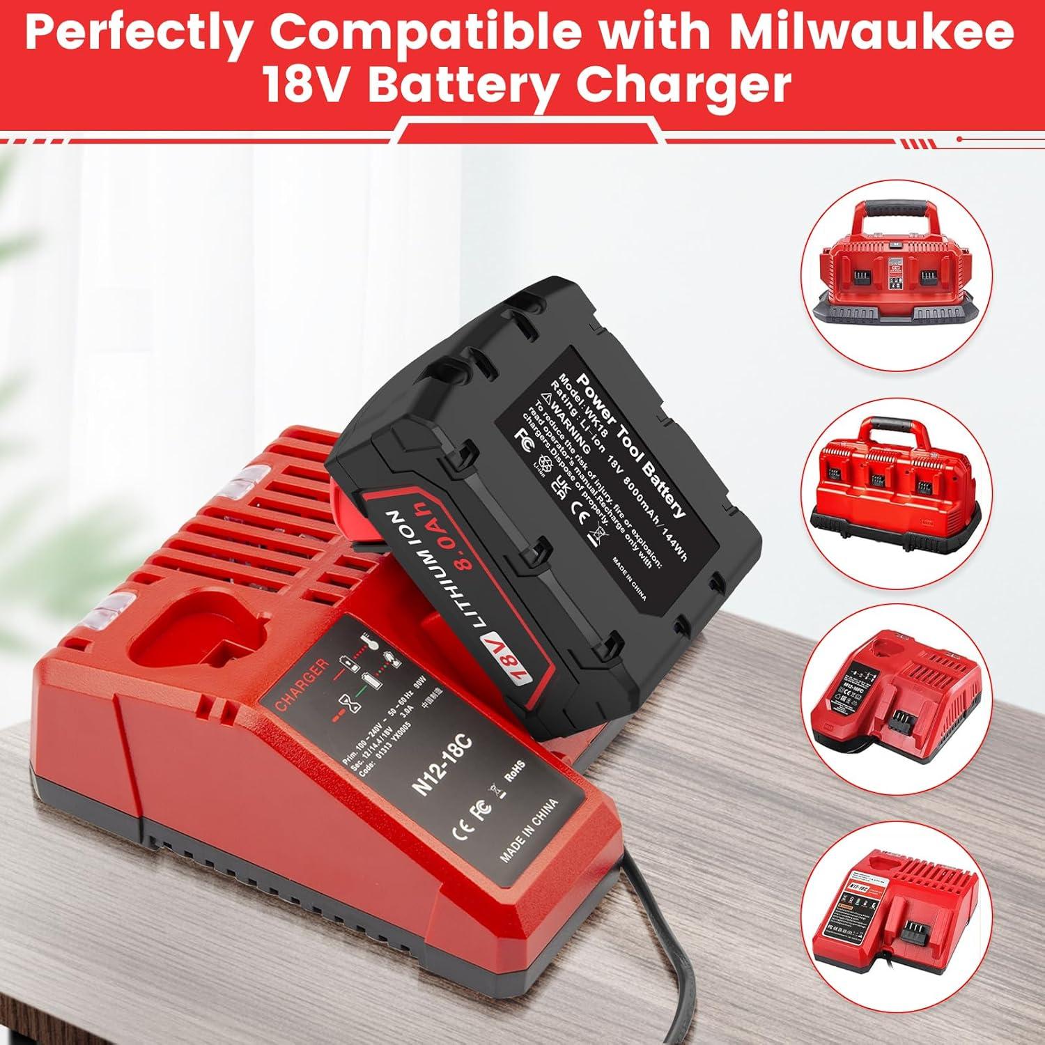 Batería de Reemplazo 18V 8.0Ah Milwaukee MK18 - 2 Pack