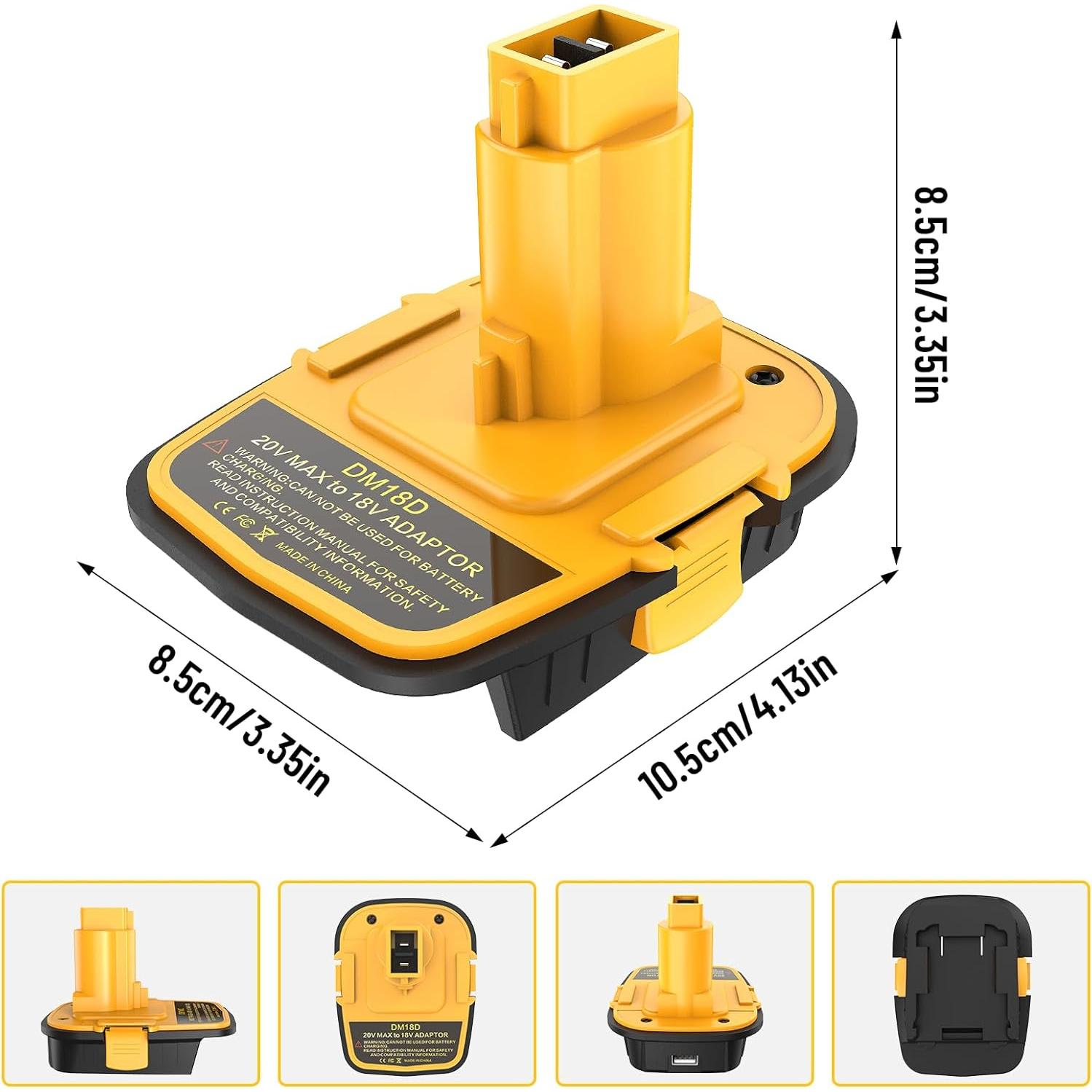 Adaptador de Batería Azocek DM18D 2 Paquetes 18V USB