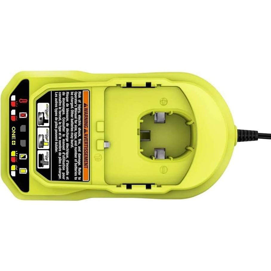 Cargador eléctrico Ryobi 18V TTI PCG002 con luces indicadoras