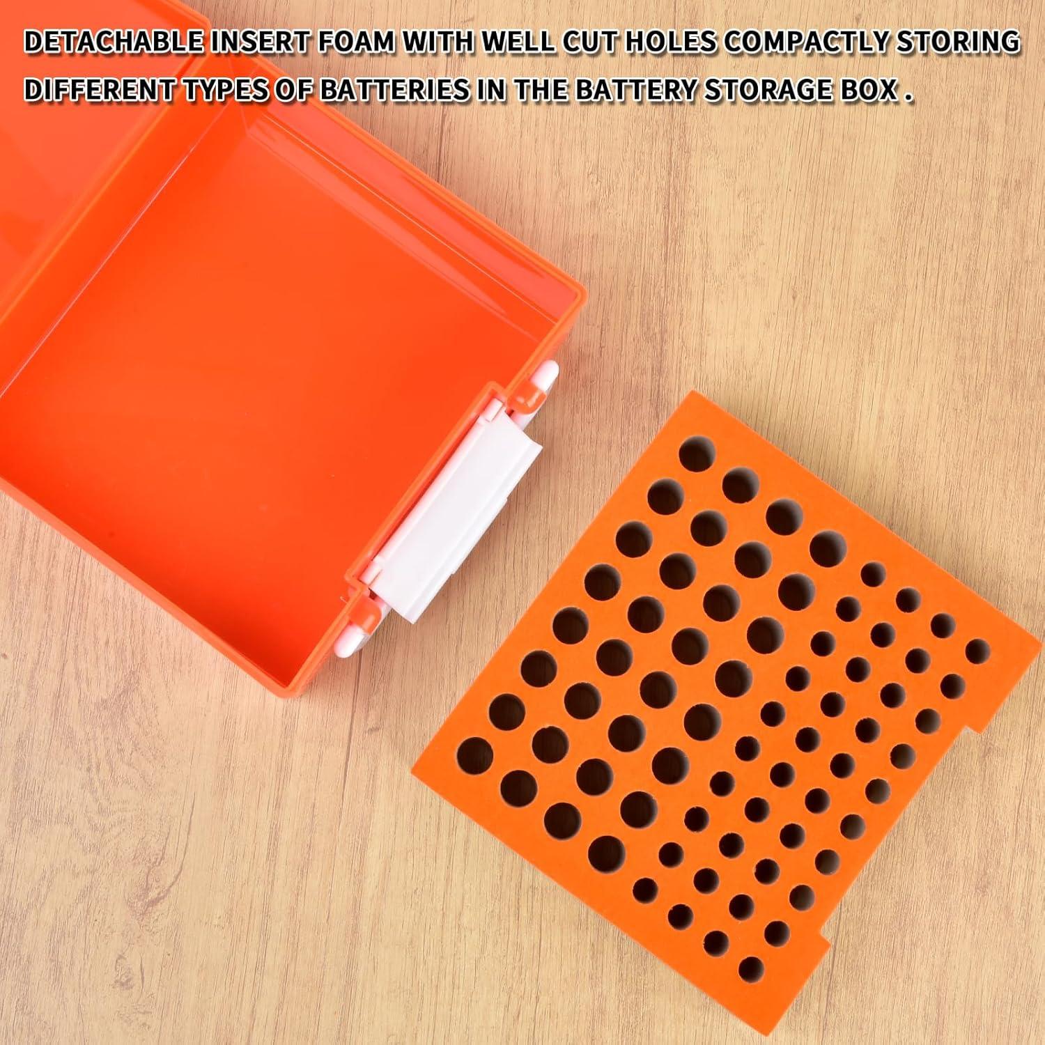 Organizador de Baterías FULLCASE para 72 AA AAA - Naranja