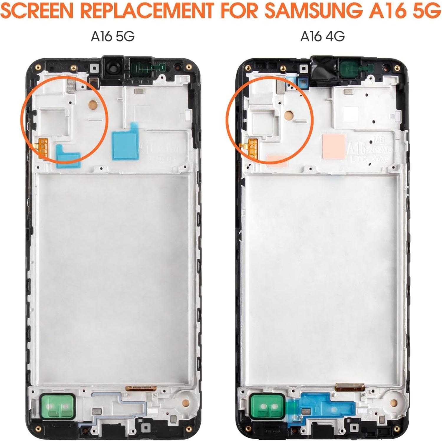 Reemplazo Pantalla LCD INCELL Samsung Galaxy A16 5G con Marco