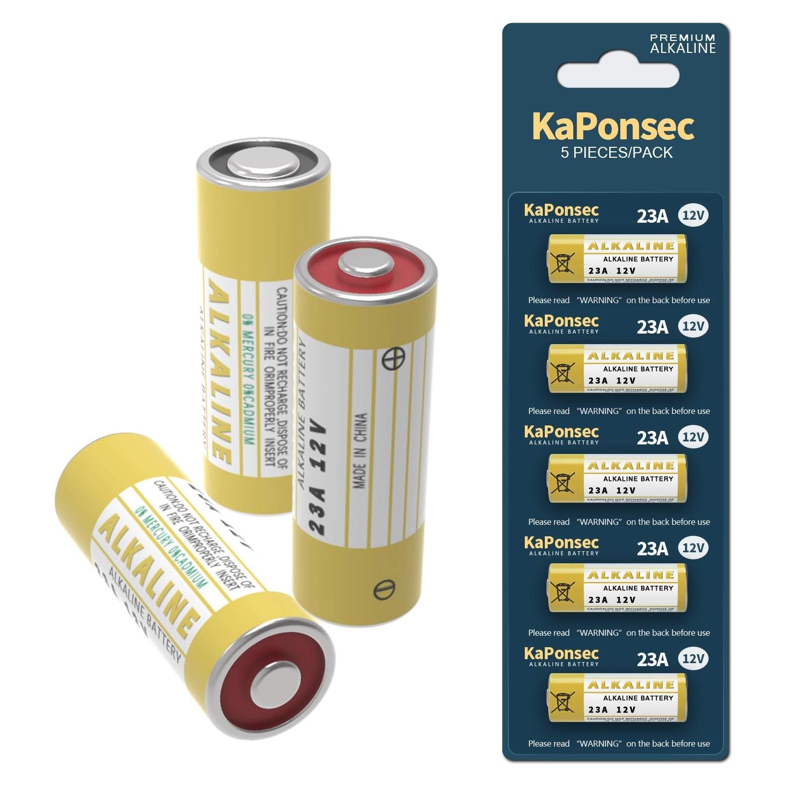 Paquete de 5 Baterías Alcalinas 23A 12V KaPonsec