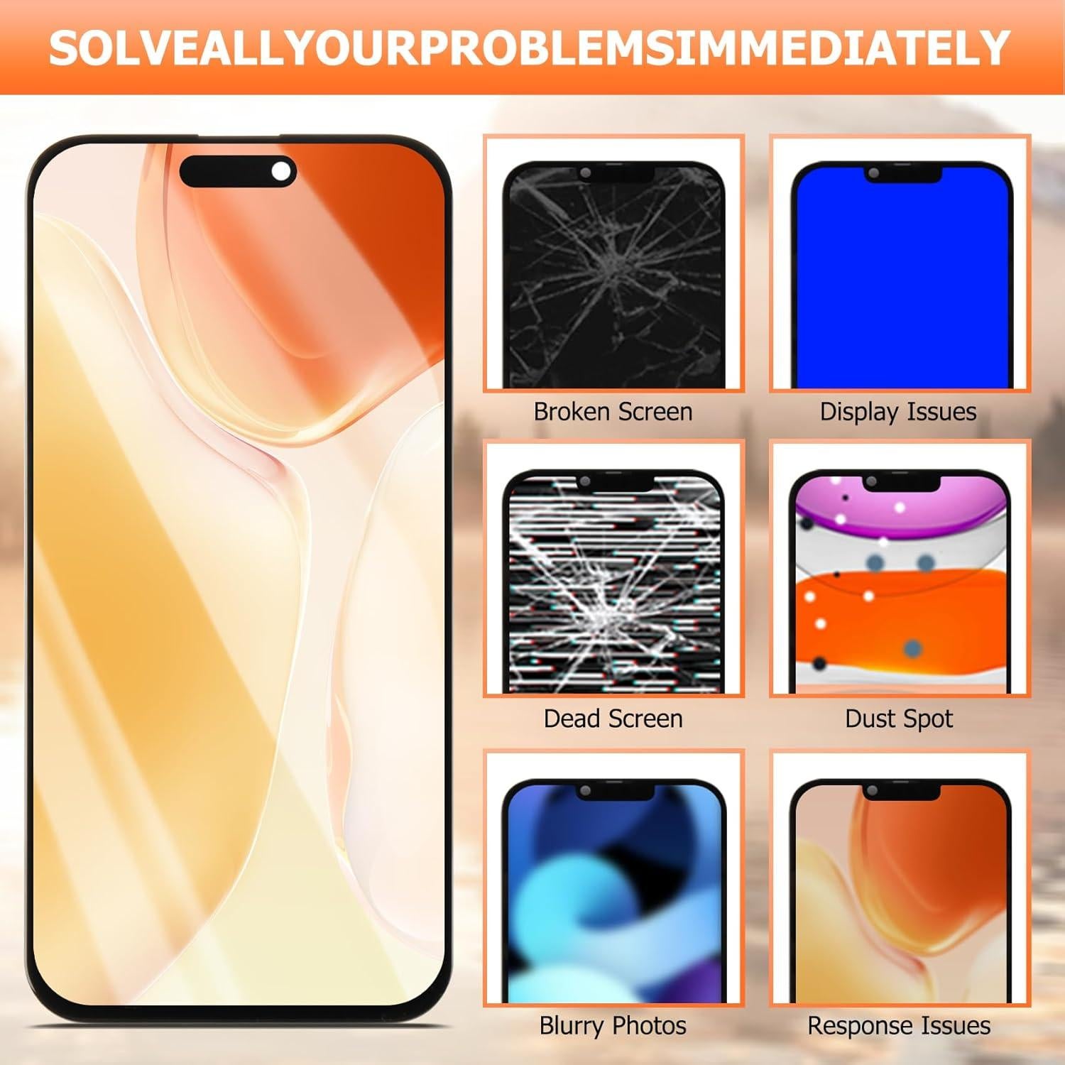 Reemplazo Pantalla LCD iPhone 15 Pro Max AGCUT 6.7" Negro