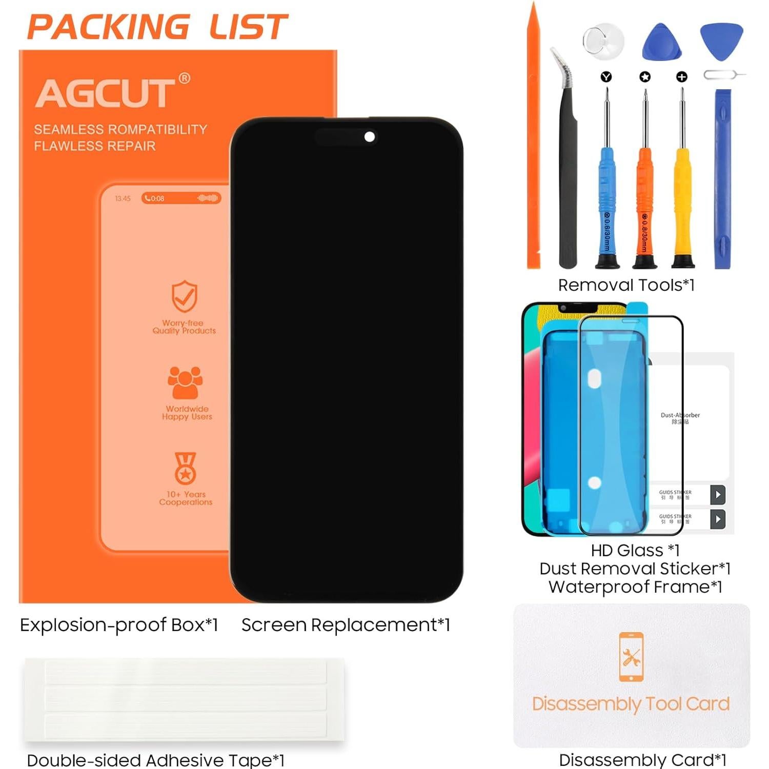 Reemplazo Pantalla LCD iPhone 15 Pro Max AGCUT 6.7" Negro