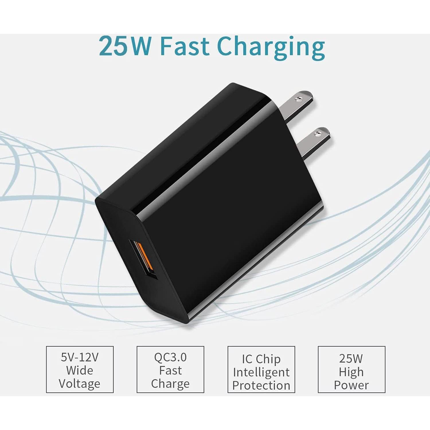 Cargador de pared QC3.0 20W USB C para Motorola G Power y más