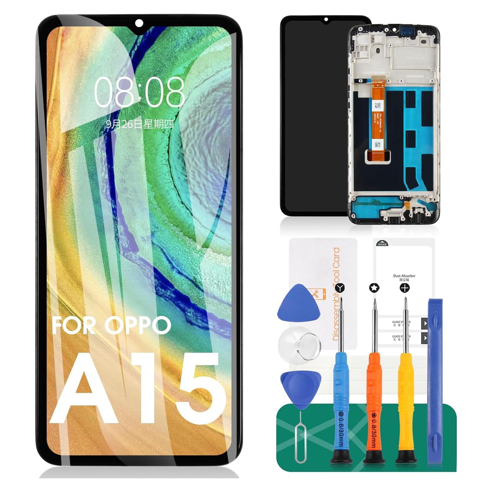 Pantalla LCD Reemplazo para Oppo A15/A15S/A16K con Marco Negro