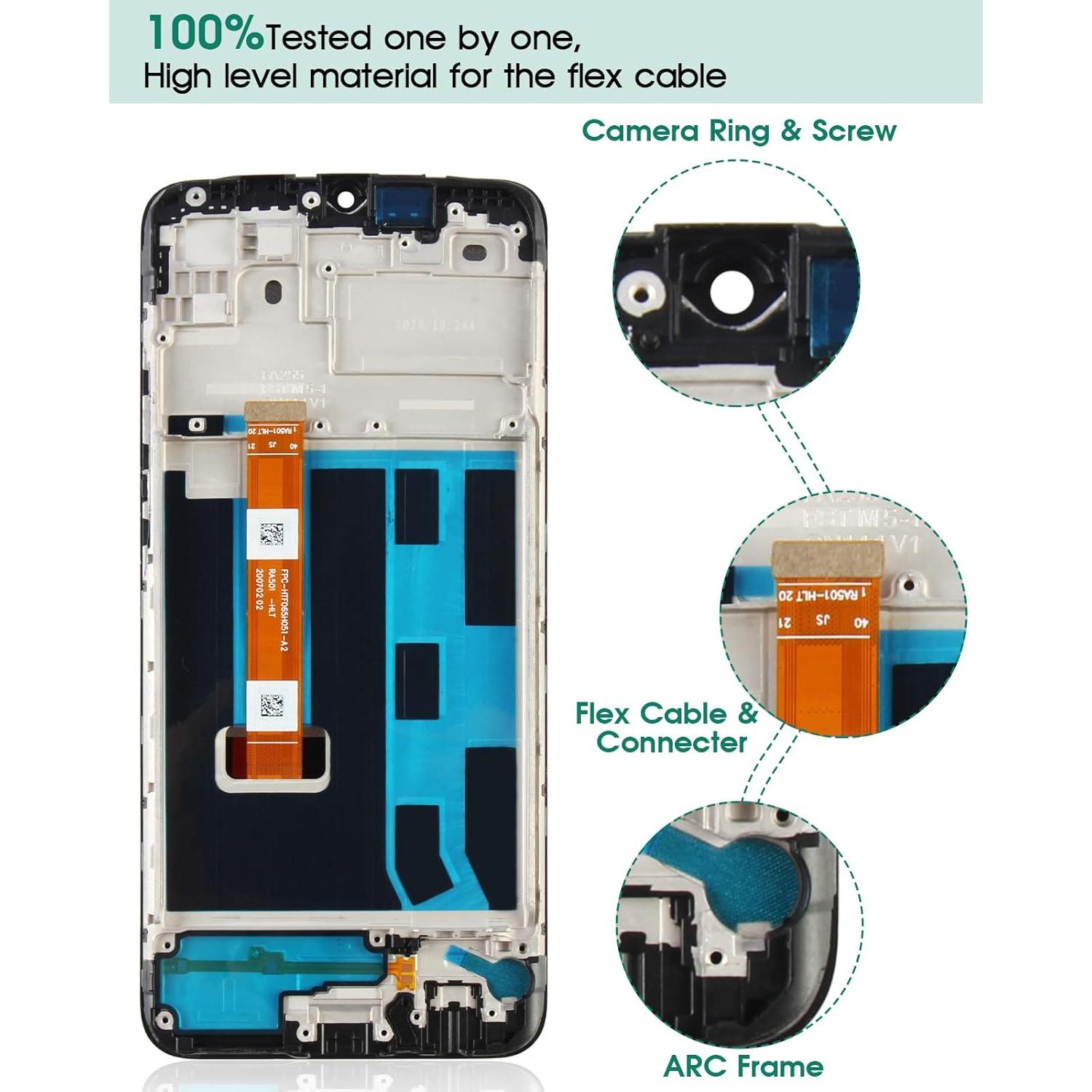 Pantalla LCD Reemplazo para Oppo A15/A15S/A16K con Marco Negro