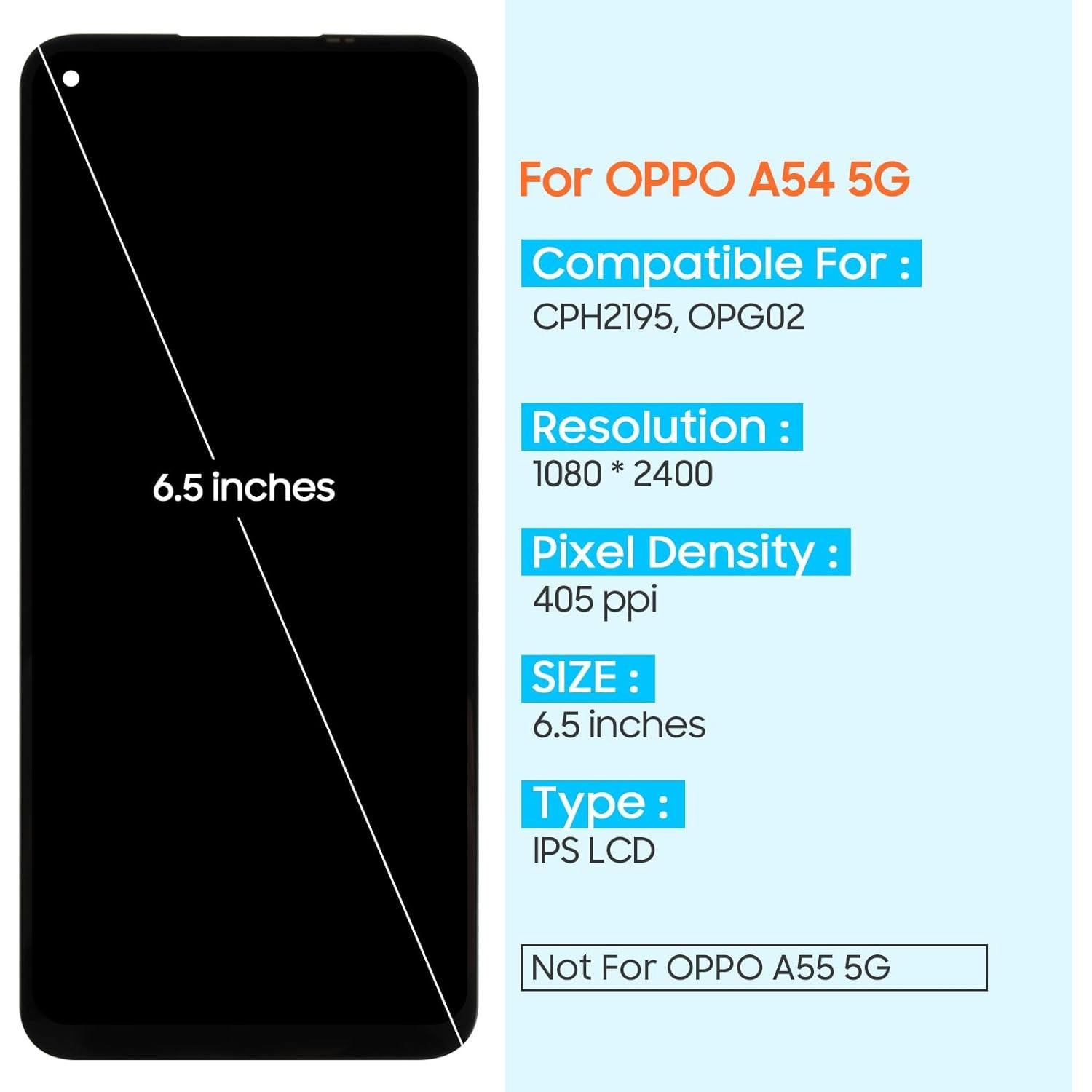 Reemplazo Pantalla LCD Oppo A54 5G - Alta Calidad + Kit