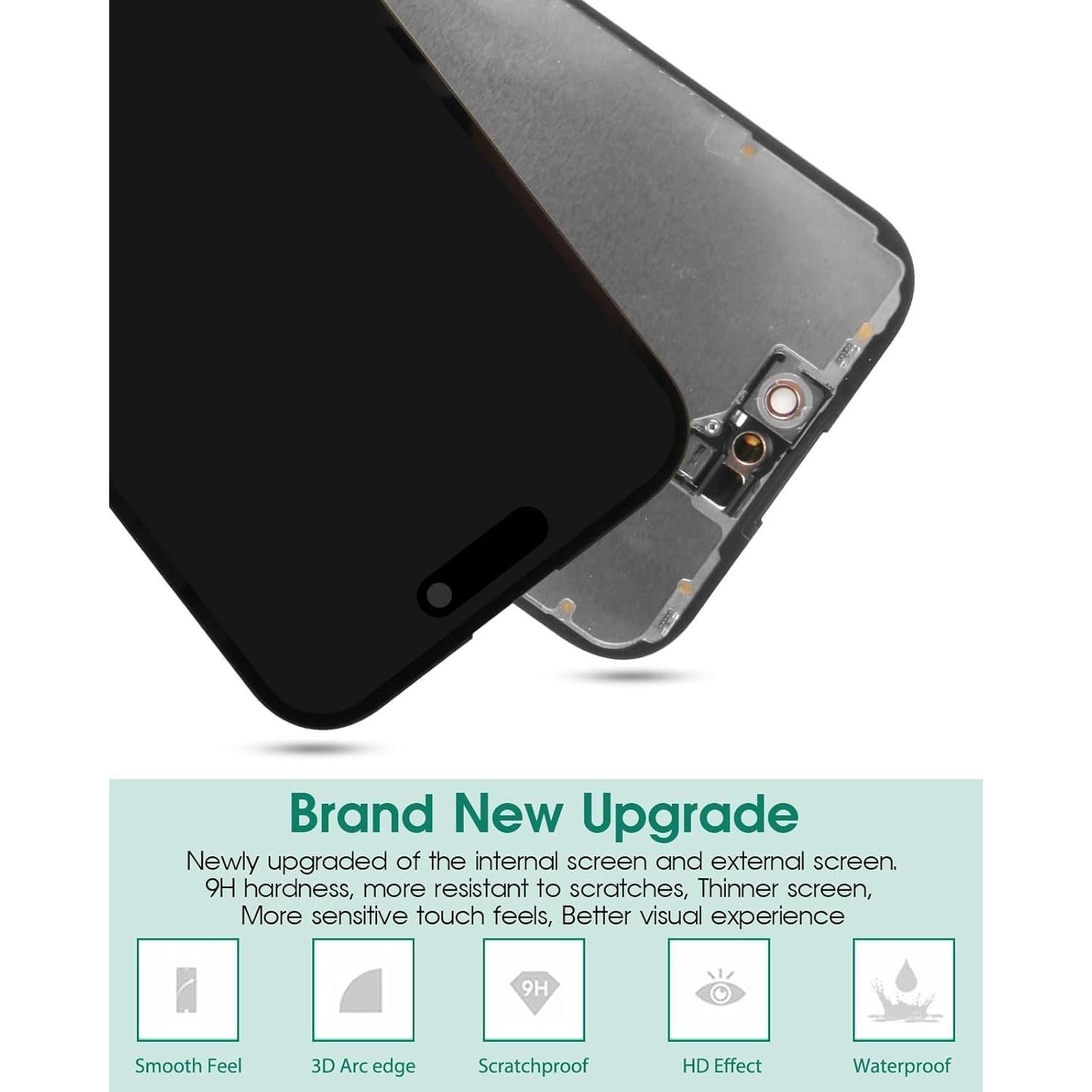 Reemplazo Pantalla Táctil LCD iPhone 15 SRJTEK 6.1" Negro