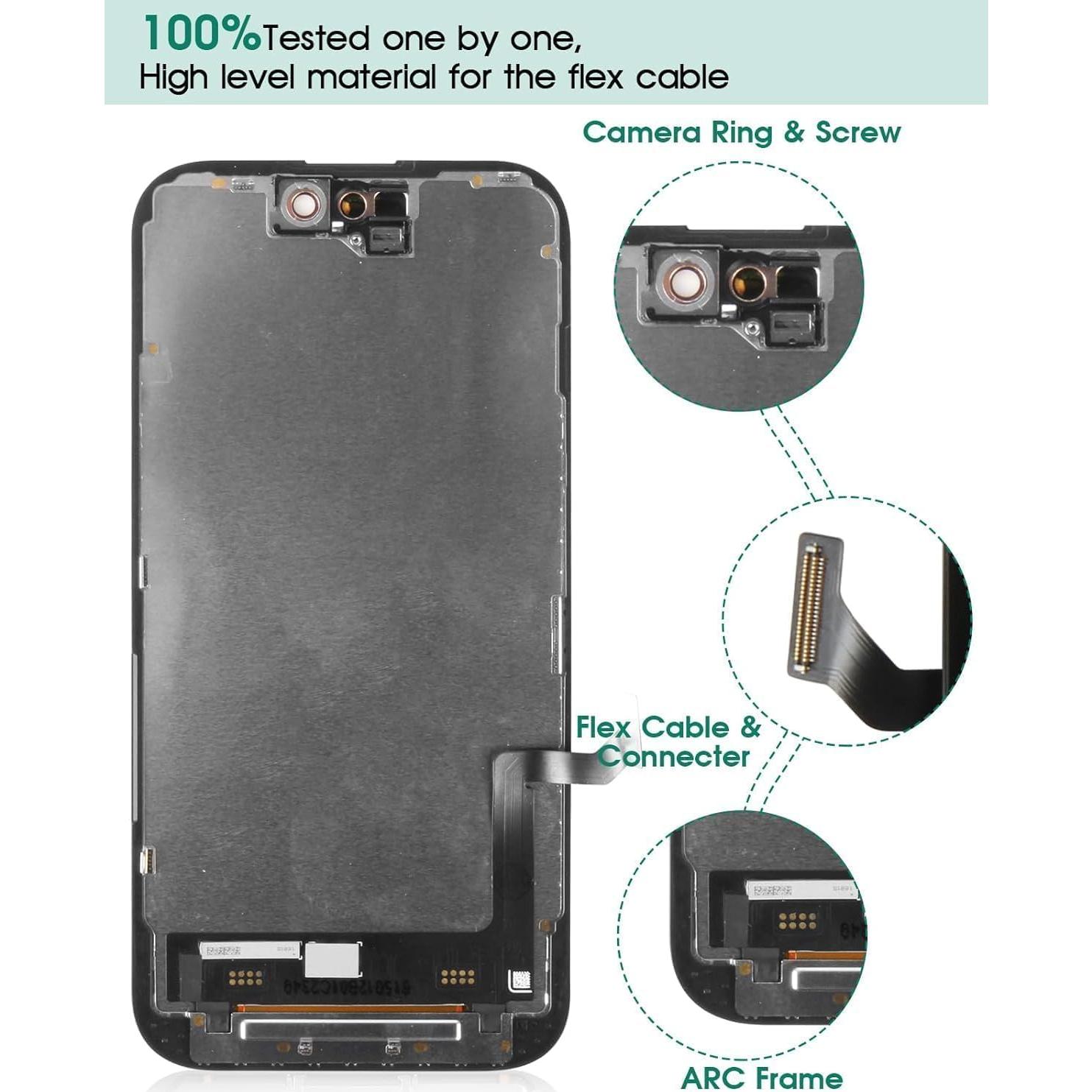 Reemplazo Pantalla Táctil LCD iPhone 15 SRJTEK 6.1" Negro