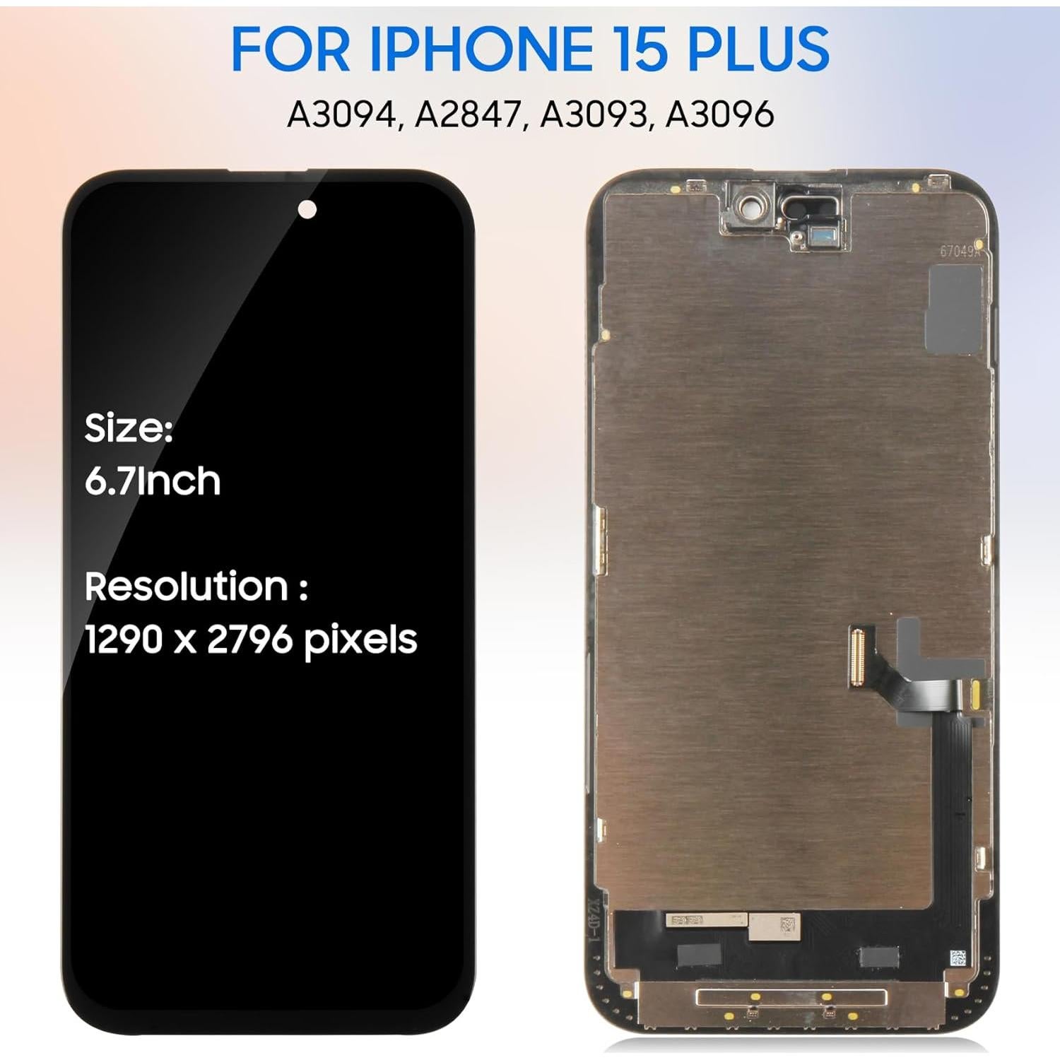 Pantalla LCD OLED A-MIND para iPhone 15 Plus 6.7" Reemplazo