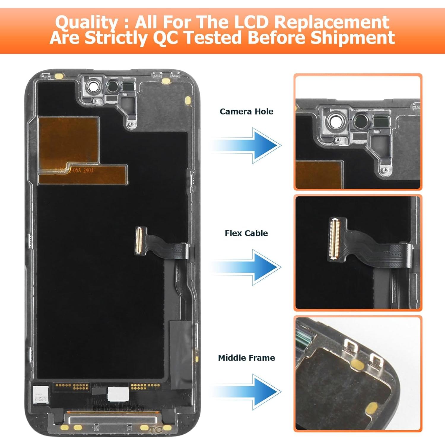 Reemplazo Pantalla Táctil LCD INCELL iPhone 14 Pro A2890