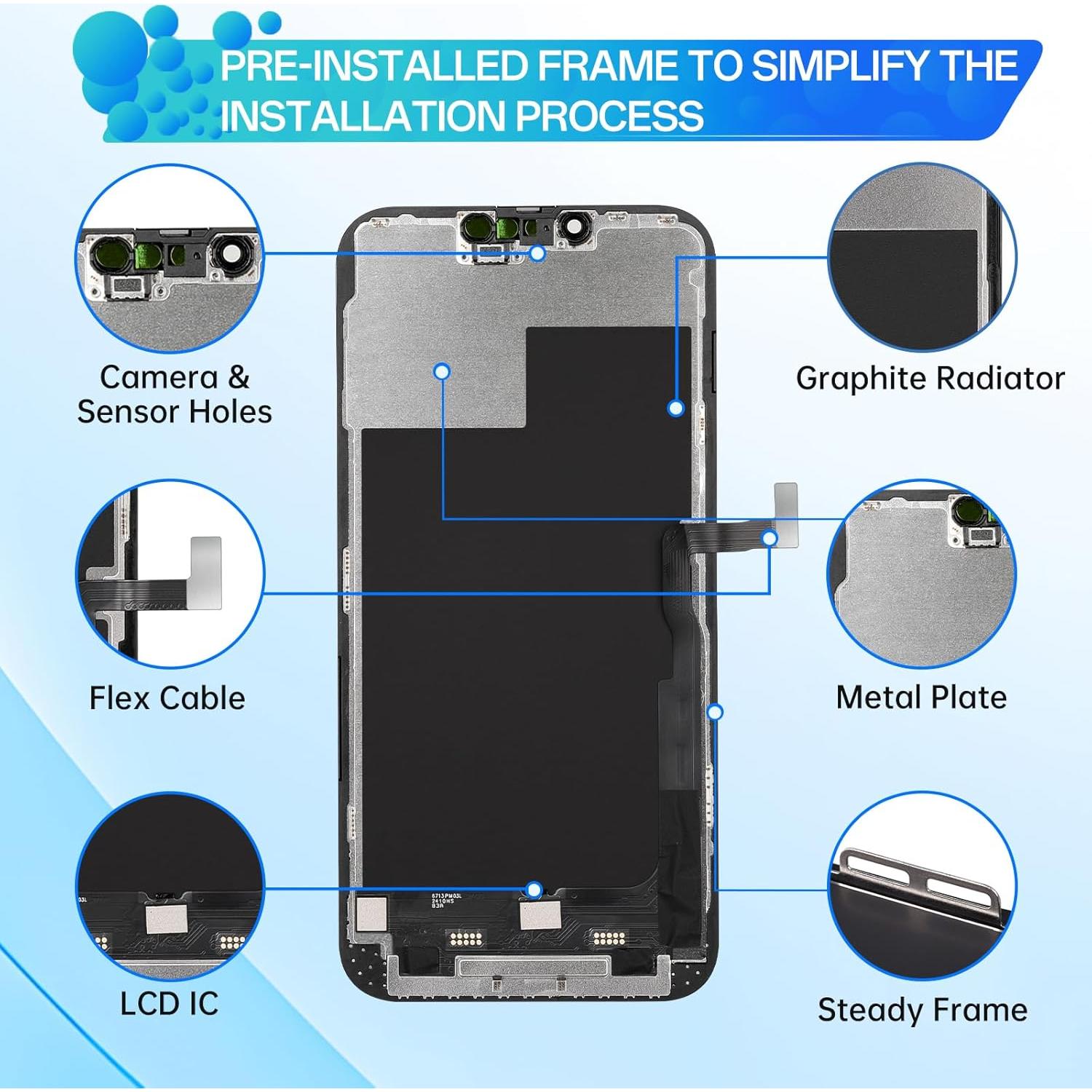 Reemplazo Pantalla iPhone 13 Pro Max DGSCSMY 6.7" LCD Kit Completo