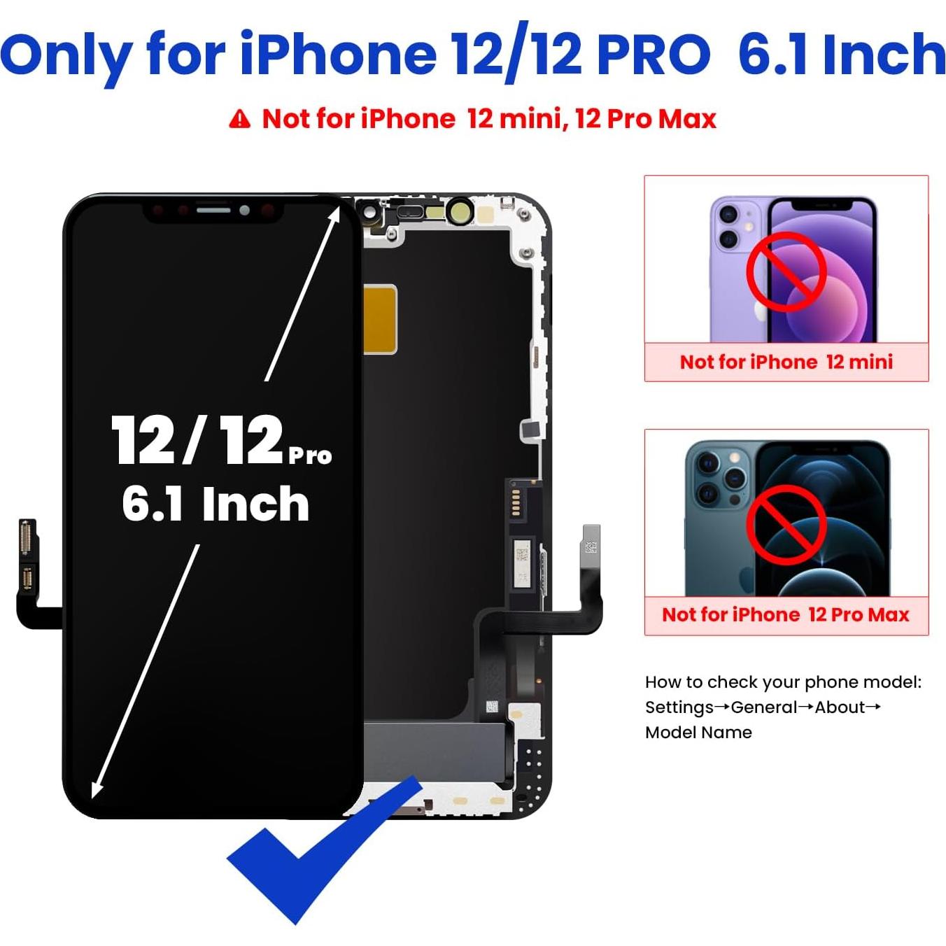 Reemplazo Pantalla LCD Genverdix para iPhone 12/12 Pro 6.1"