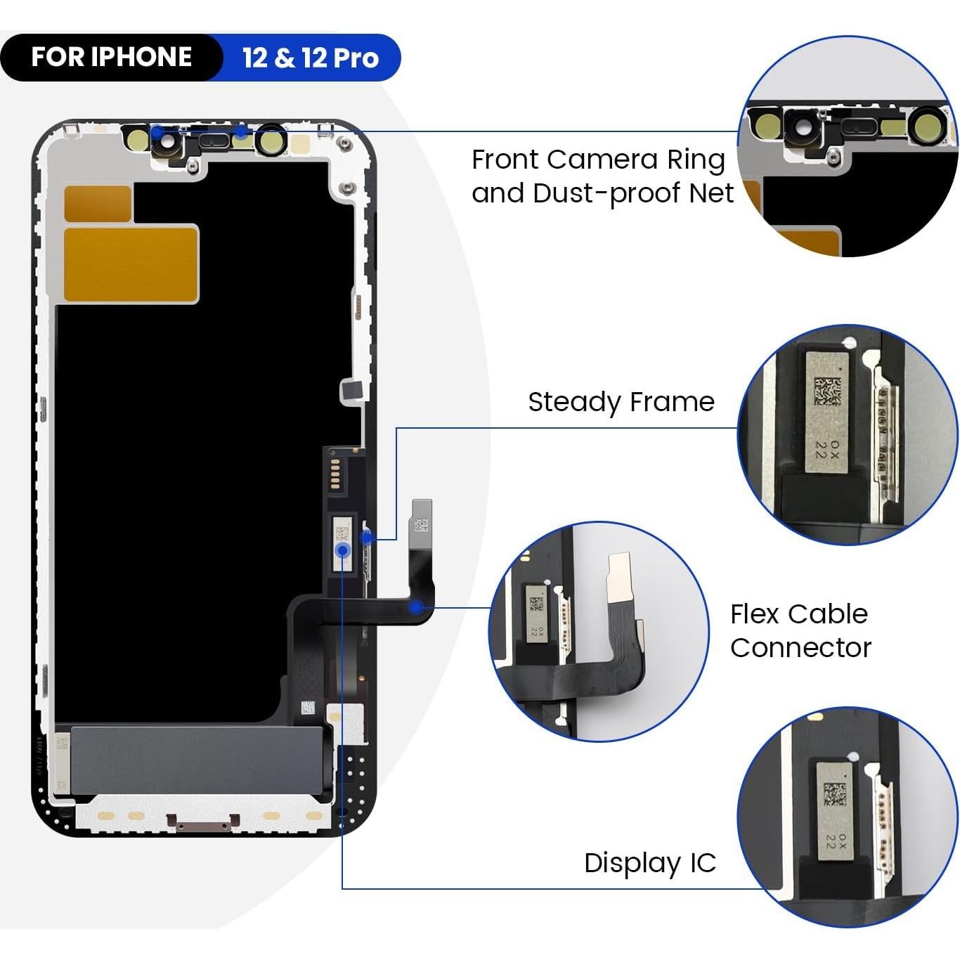 Reemplazo Pantalla LCD Genverdix para iPhone 12/12 Pro 6.1"
