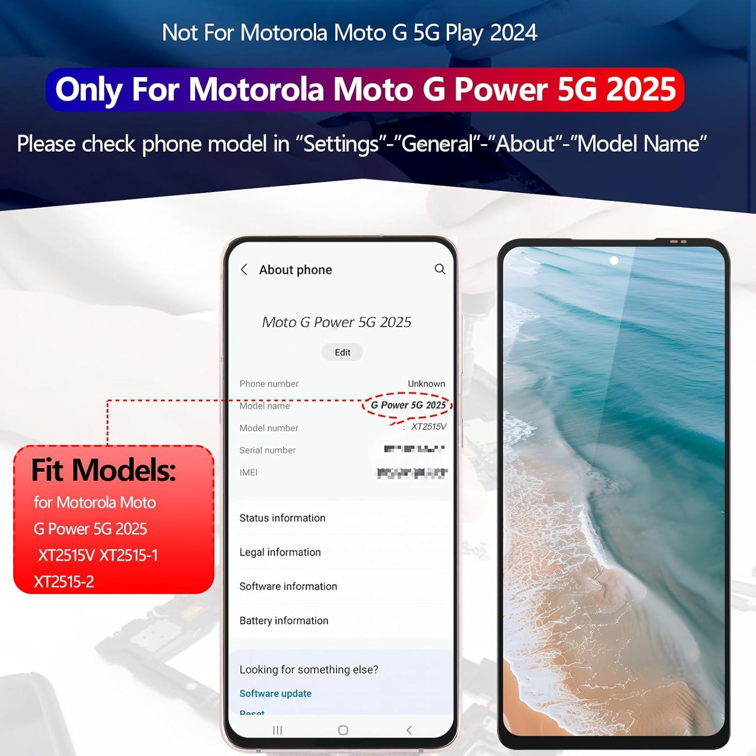 Reemplazo Pantalla LCD Táctil para Motorola Moto G Power 5G 2025