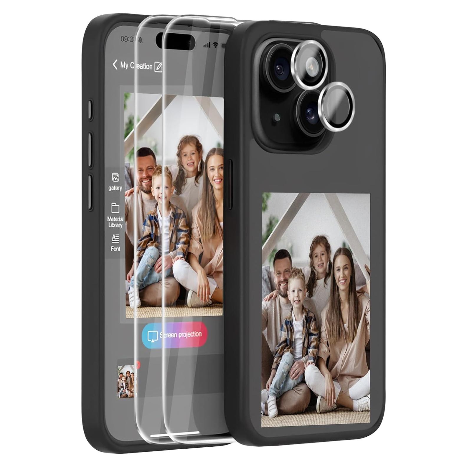 Funda 5 en 1 GLIMALL para iPhone 15 Plus con Pantalla de Tinta