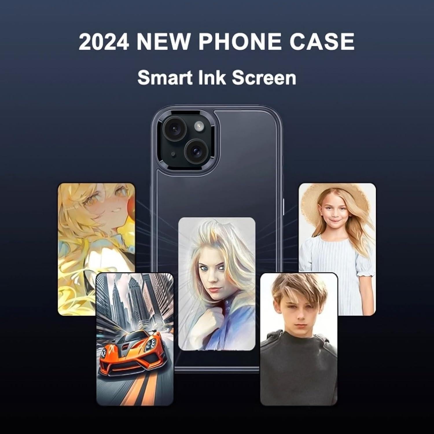 Funda 5 en 1 GLIMALL para iPhone 15 Plus con Pantalla de Tinta