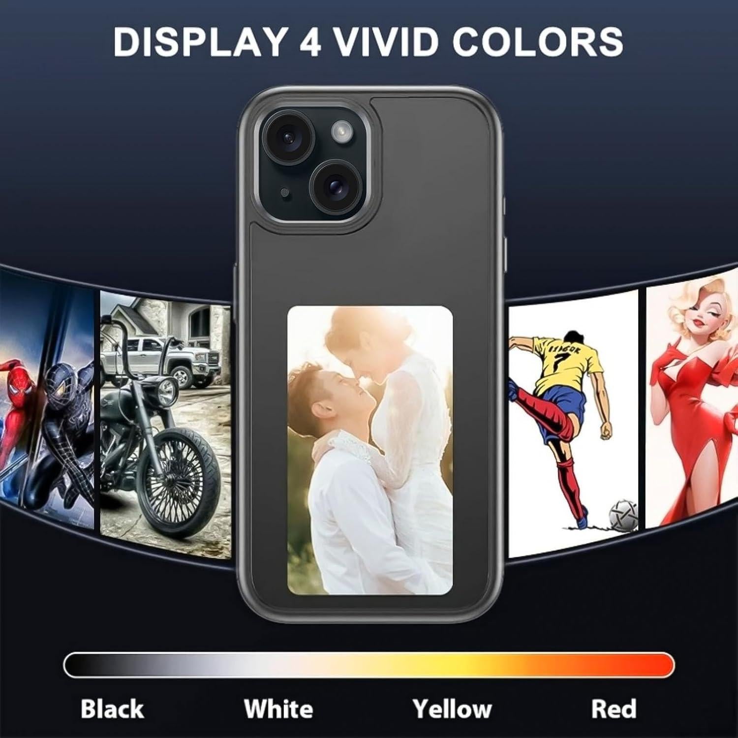 Funda 5 en 1 GLIMALL para iPhone 15 Plus con Pantalla de Tinta