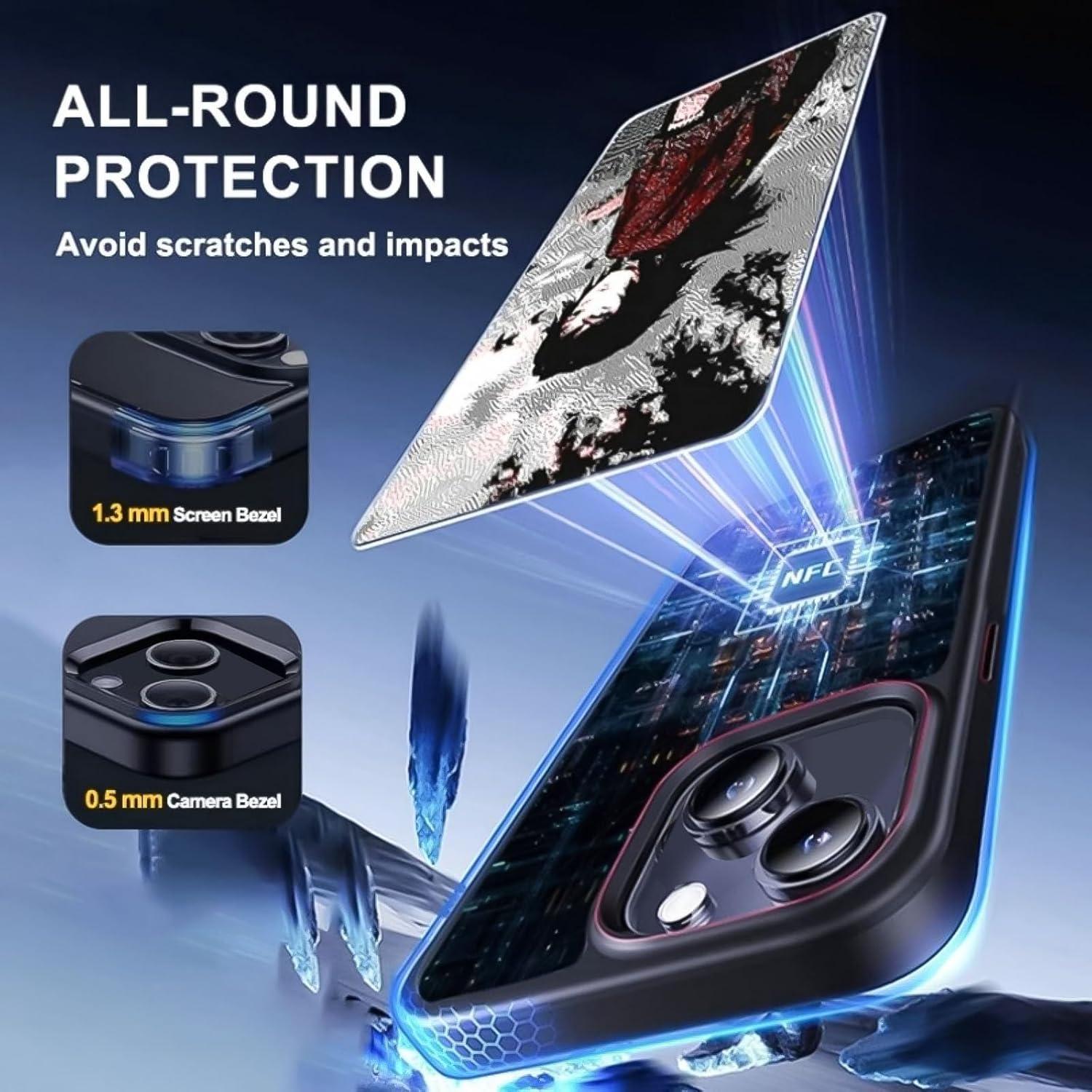 Funda 5 en 1 GLIMALL para iPhone 15 Plus con Pantalla de Tinta