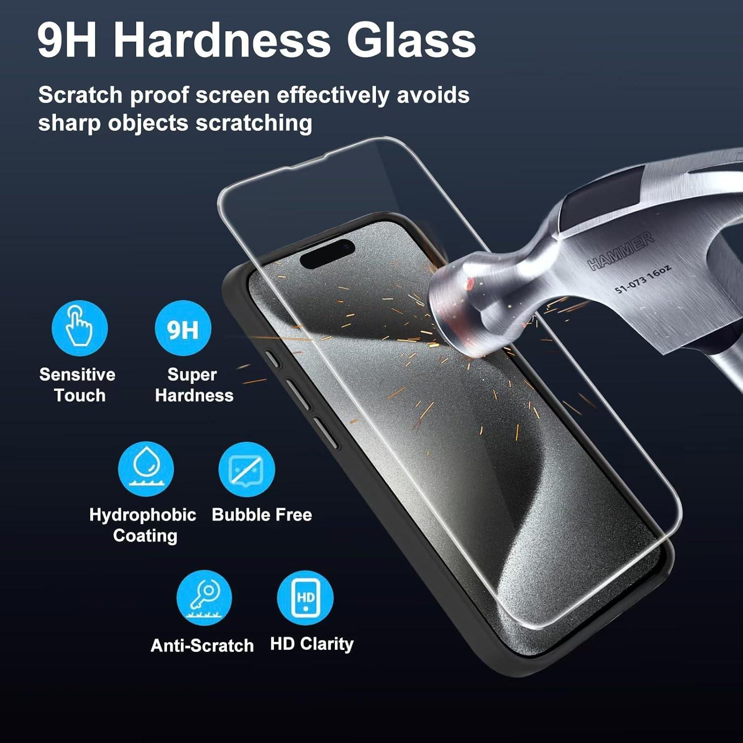 Funda 5 en 1 GLIMALL para iPhone 15 Plus con Pantalla de Tinta