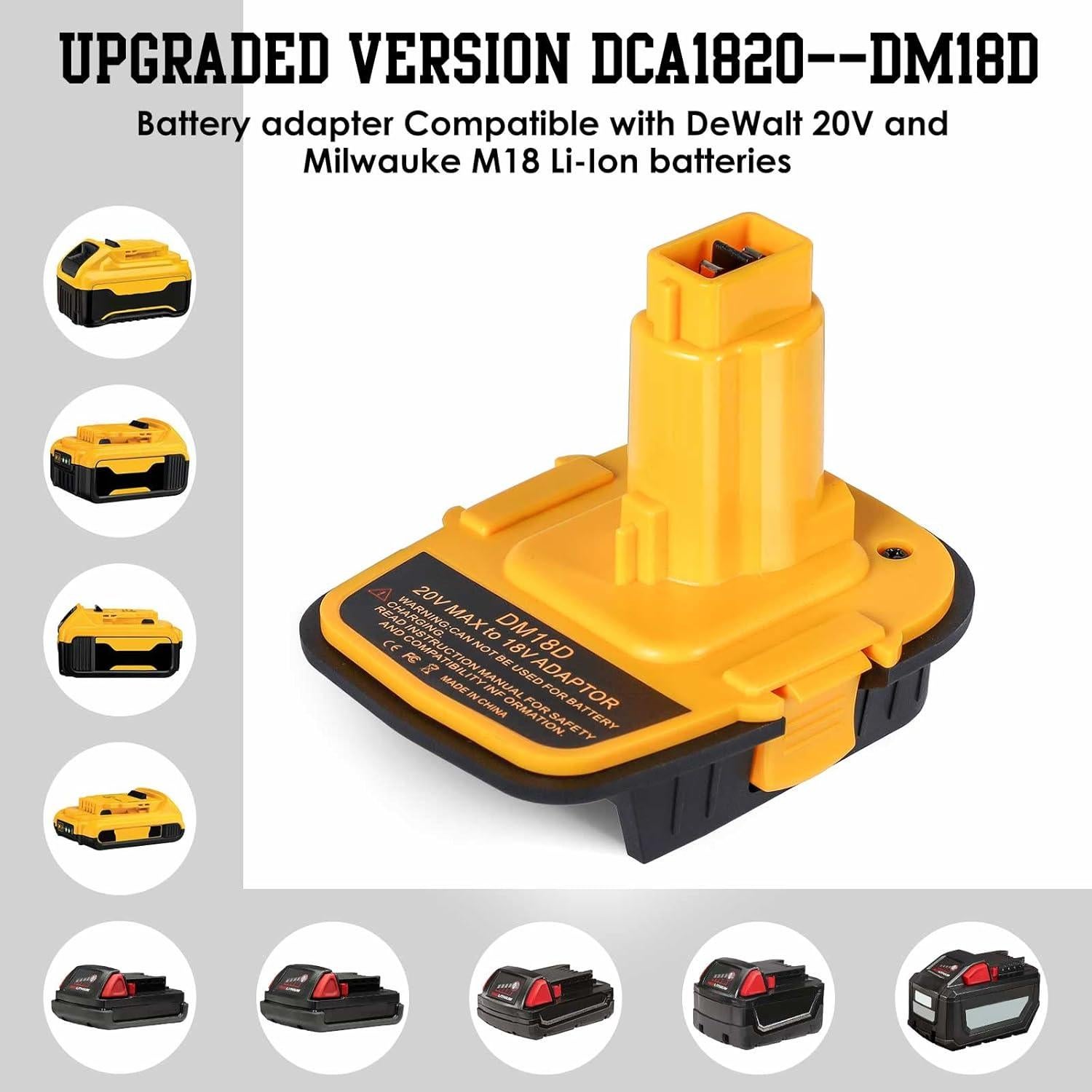 Adaptador de Batería DM18D Dewalt 18V con USB - Fybemax