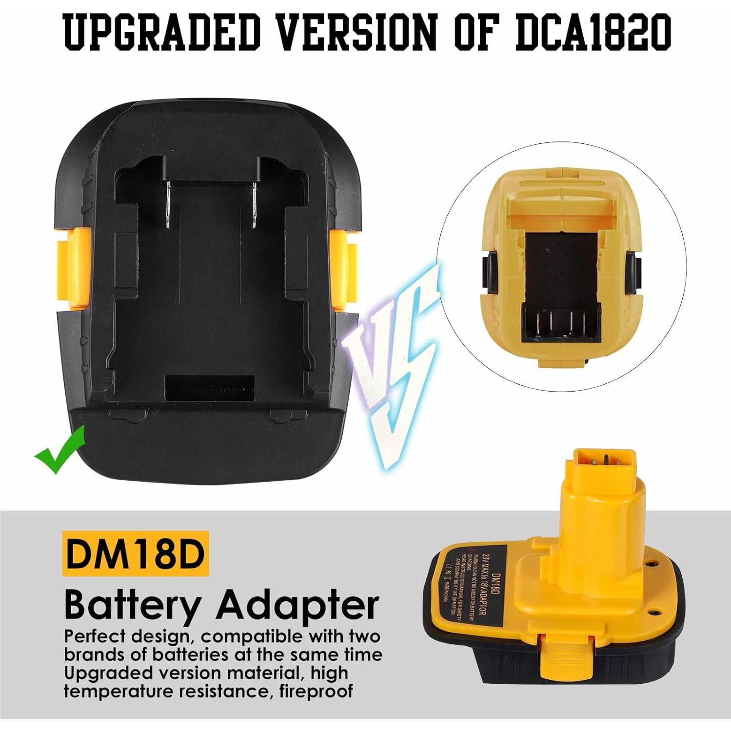 Adaptador de Batería DM18D Dewalt 18V con USB - Fybemax