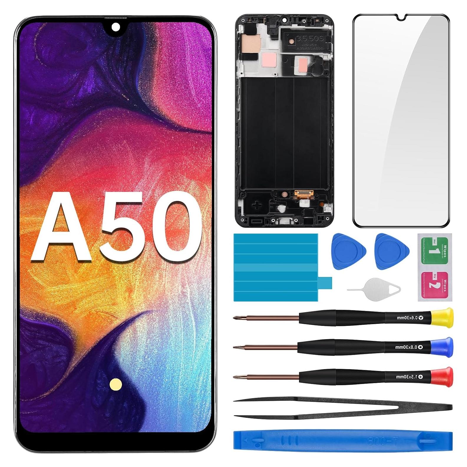 Reemplazo Pantalla Samsung Galaxy A50 LCD con Marco y Kit