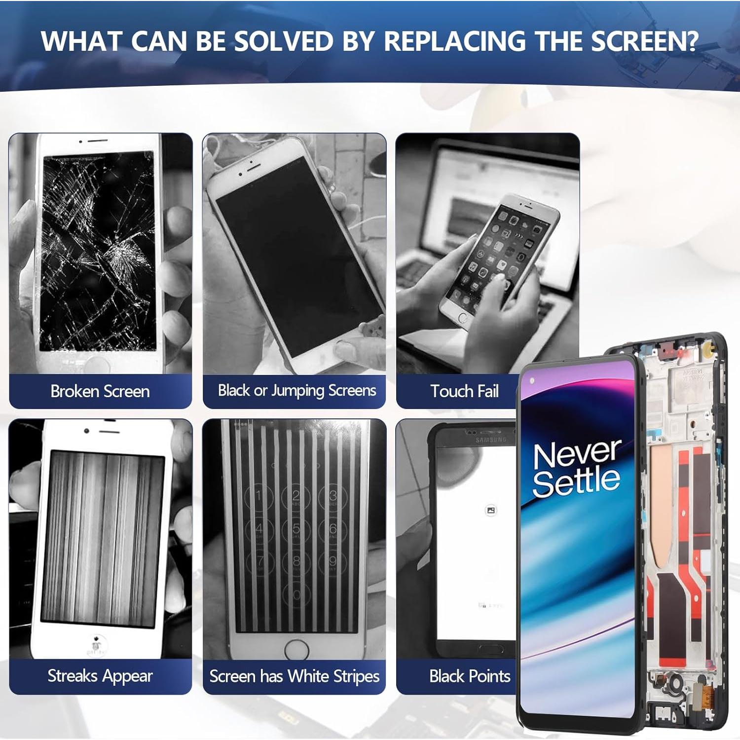 Reemplazo Pantalla LCD Táctil OnePlus Nord N20 5G Incell Negro