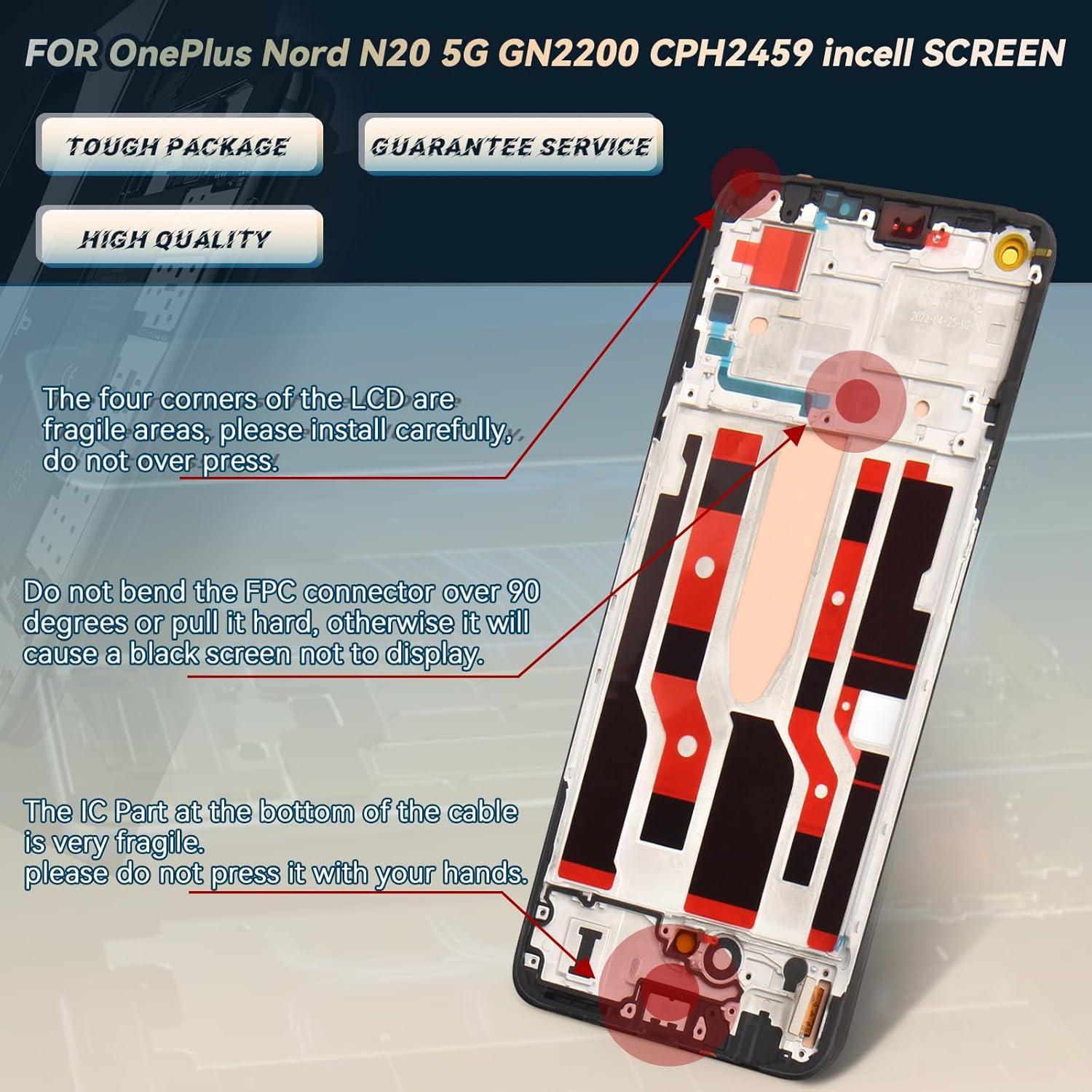 Reemplazo Pantalla LCD Táctil OnePlus Nord N20 5G Incell Negro