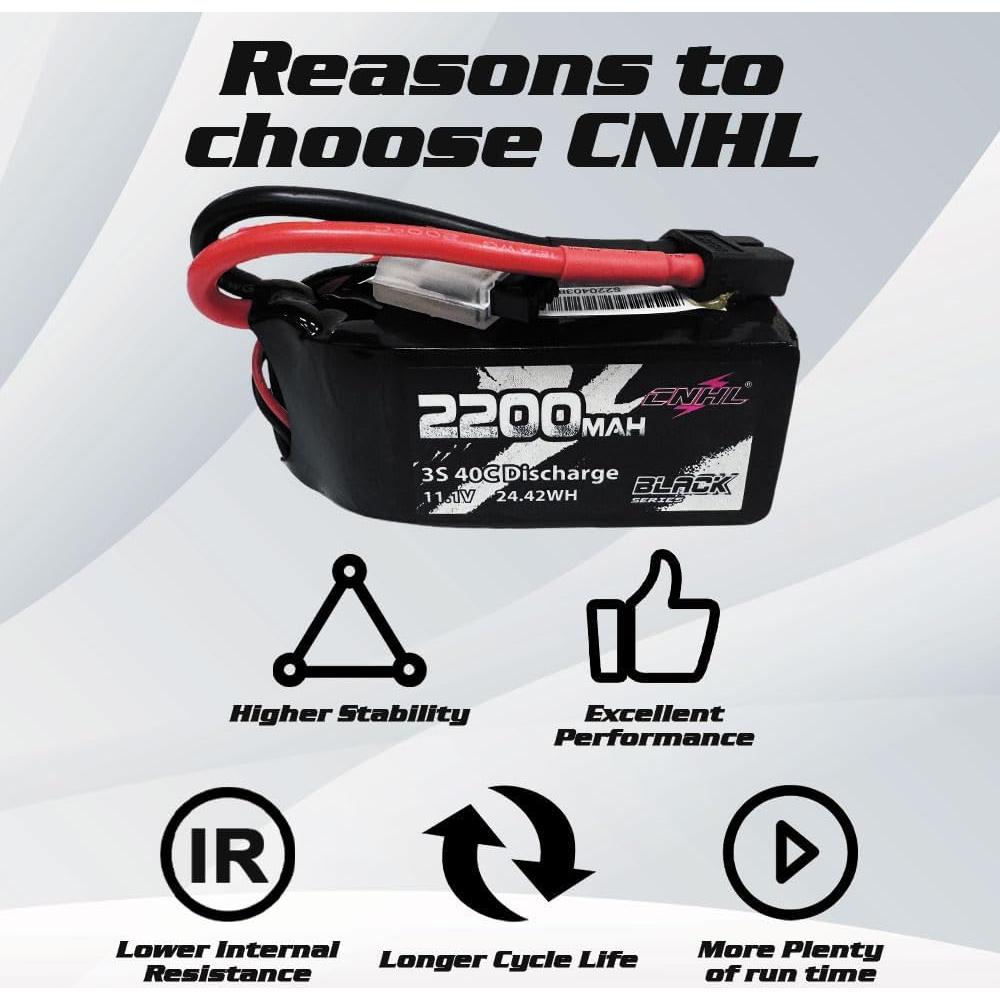 Batería Lipo CNHL 2200mAh 3S 40C 11.1V con Conector XT60