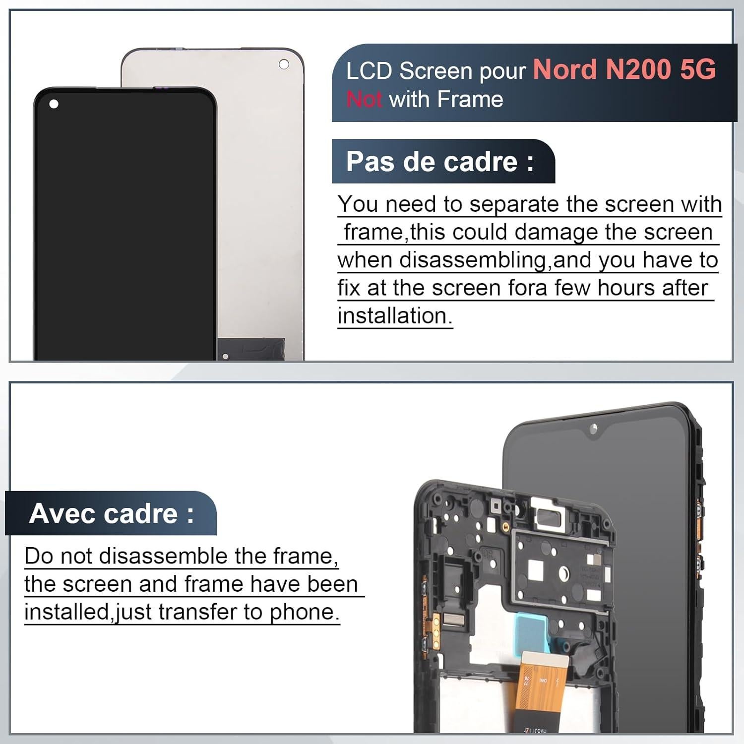 Reemplazo Pantalla LCD OnePlus Nord N200 5G DE2118 DE2117