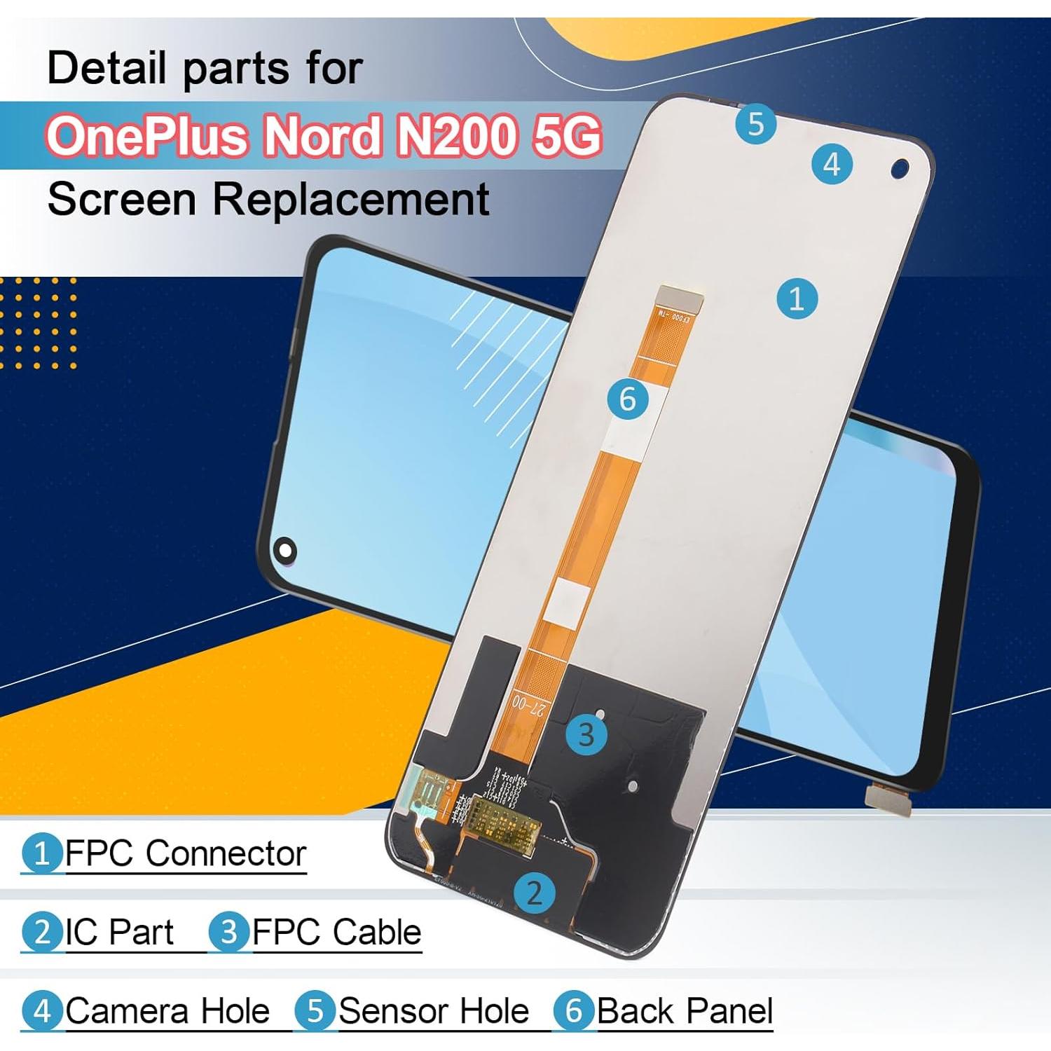 Reemplazo Pantalla LCD OnePlus Nord N200 5G DE2118 DE2117