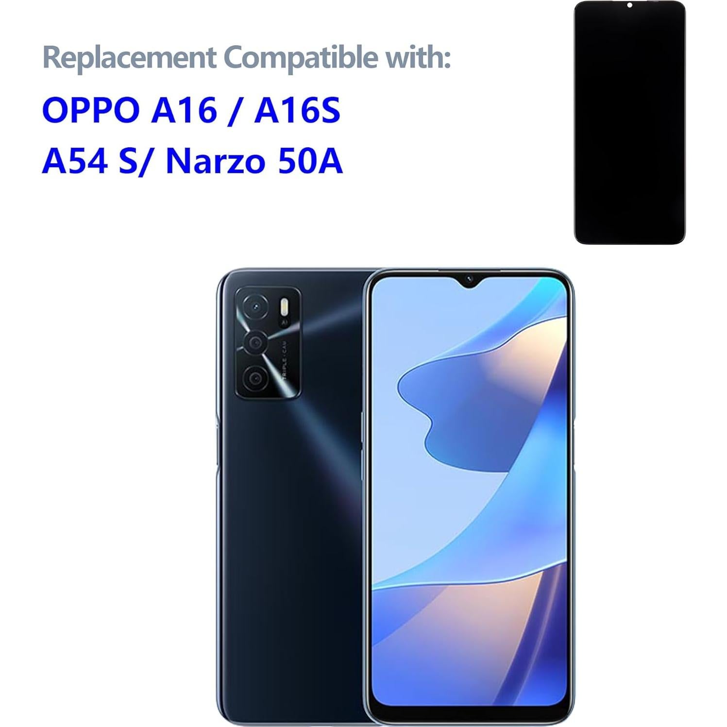 Display LCD Reemplazo Oppo A16/A16S/A54S/Narzo 50A 15.7 cm