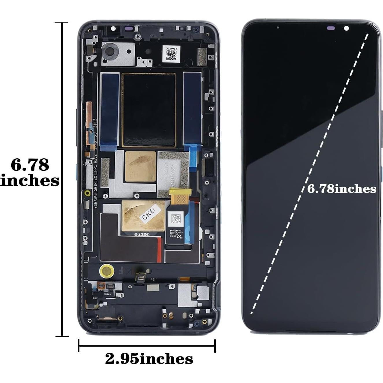 Pantalla Táctil Reemplazo para ASUS ROG Phone 5/5S/5 Pro Negra